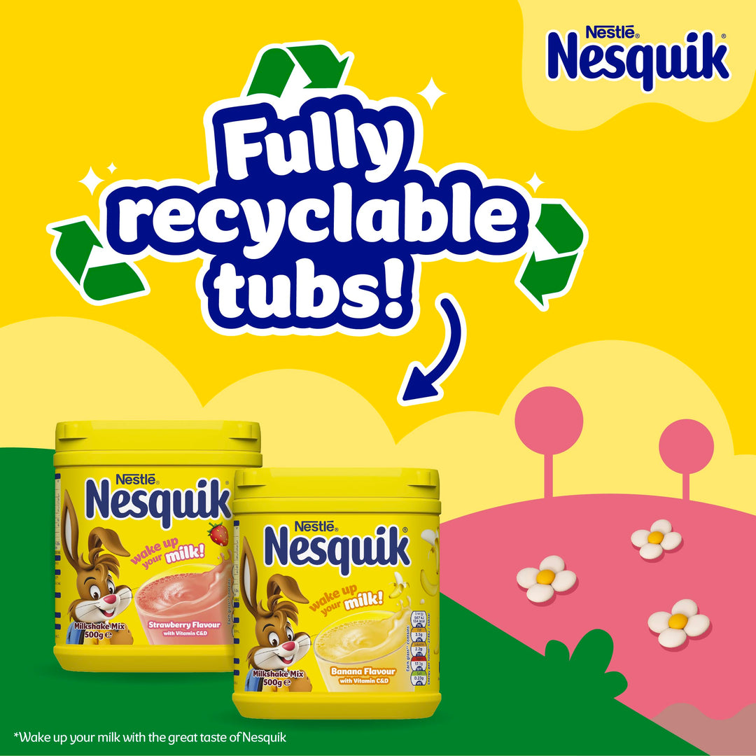 Nesquik Banana Milkshake Mix 500g - Gluten Free Powder with No Artificial Colours or Flavourings