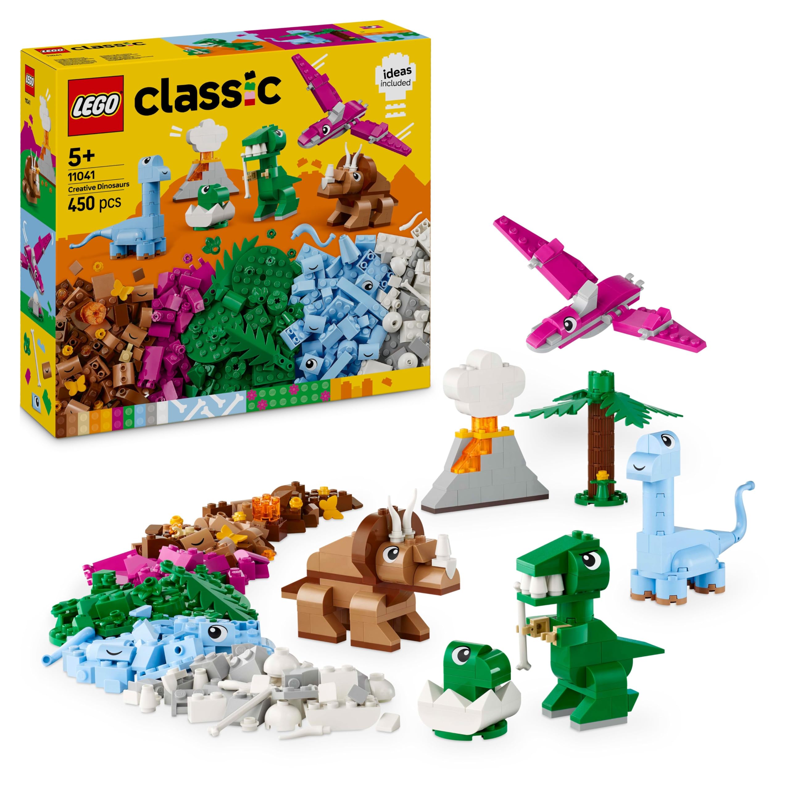 LEGO Classic Creative Dinosaurs Set 11041 - Build T. Rex & Triceratops | Ages 5+ 1