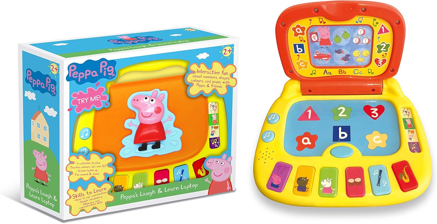 Peppa Pig PP02 Laugh & Learn Laptop - Educational Electronic Toy for Toddlers 2+ 3