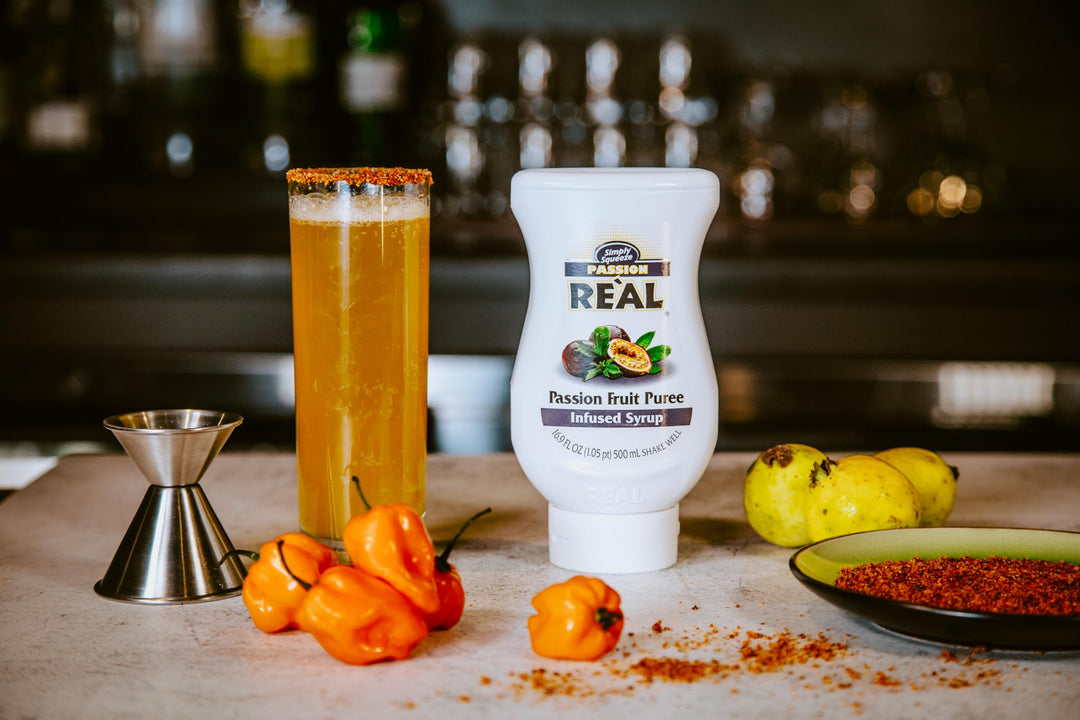 RE"AL Syrups Passion Fruit Puree Infused Fruit Syrup for Cocktails, Cooking & Baking