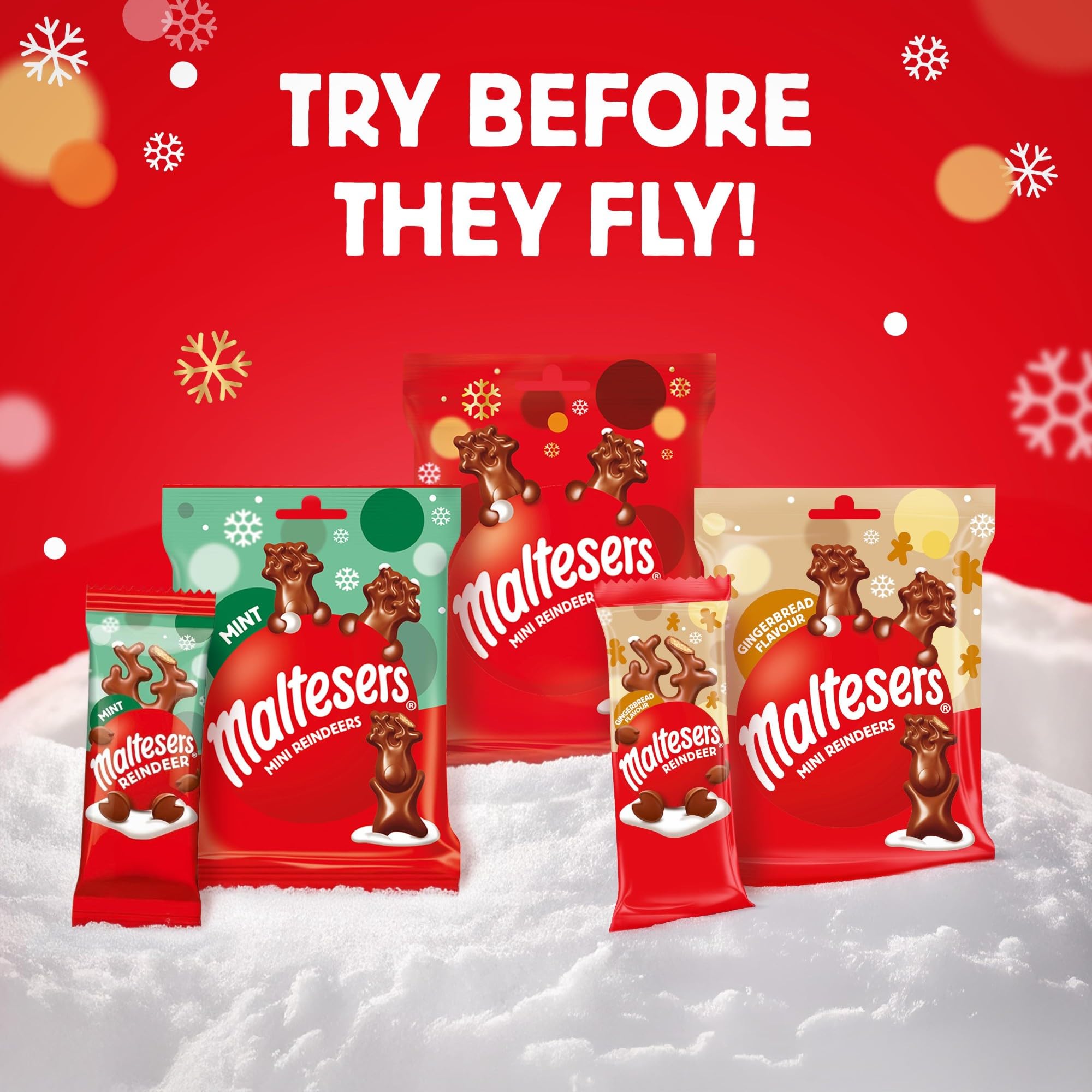 Maltesers Gingerbread Flavour Reindeer, Milk Chocolate, Malt & Honeycomb Treat 6