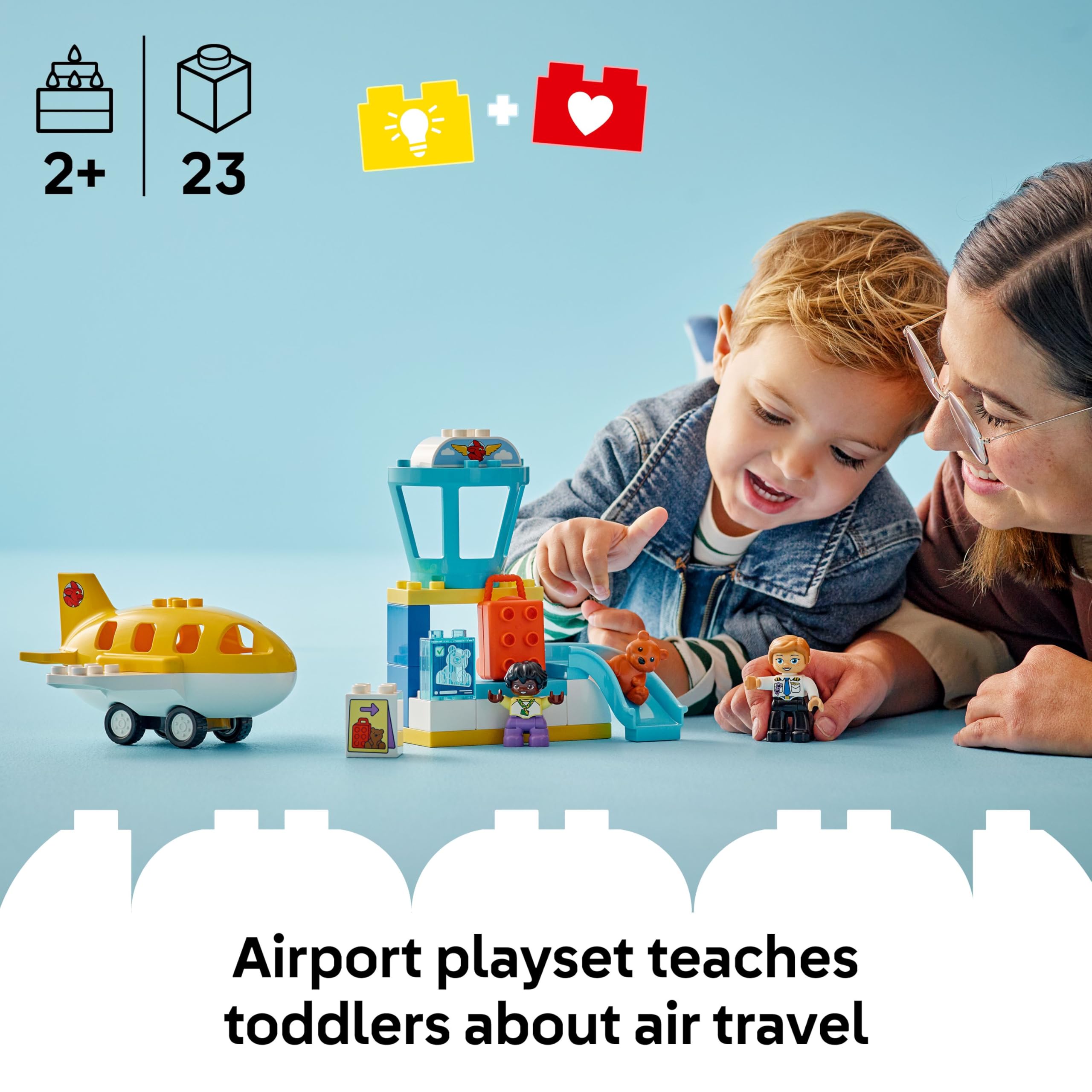 LEGO DUPLO First Time at the Airport 10443 Building Set | Ages 2+ | Educational Motor Skills Toy 2