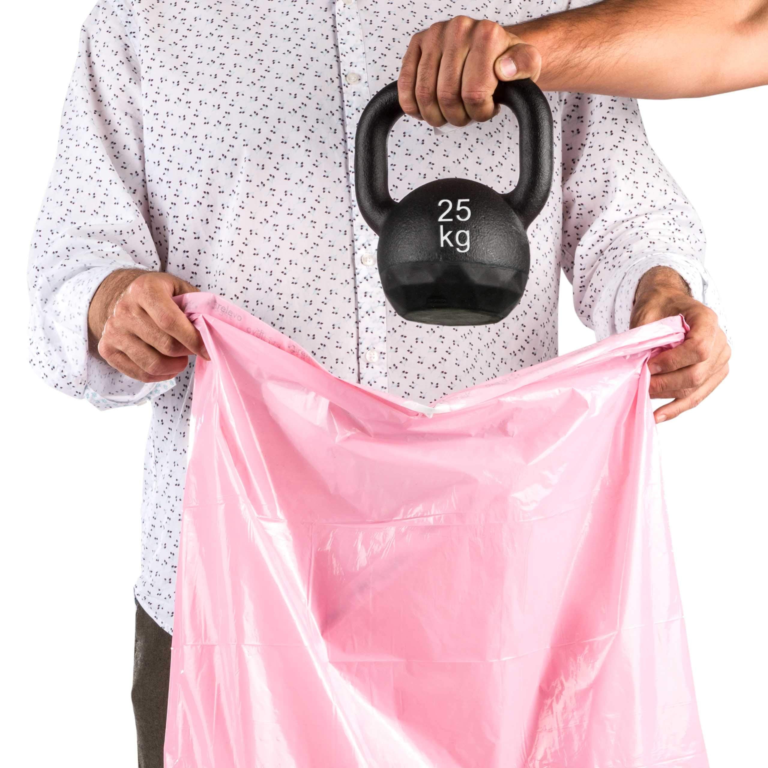 Relevo 30 Litre Scented Bin Liners – Pink Recycled Trash Bags with Drawstring, 45-Pack 3
