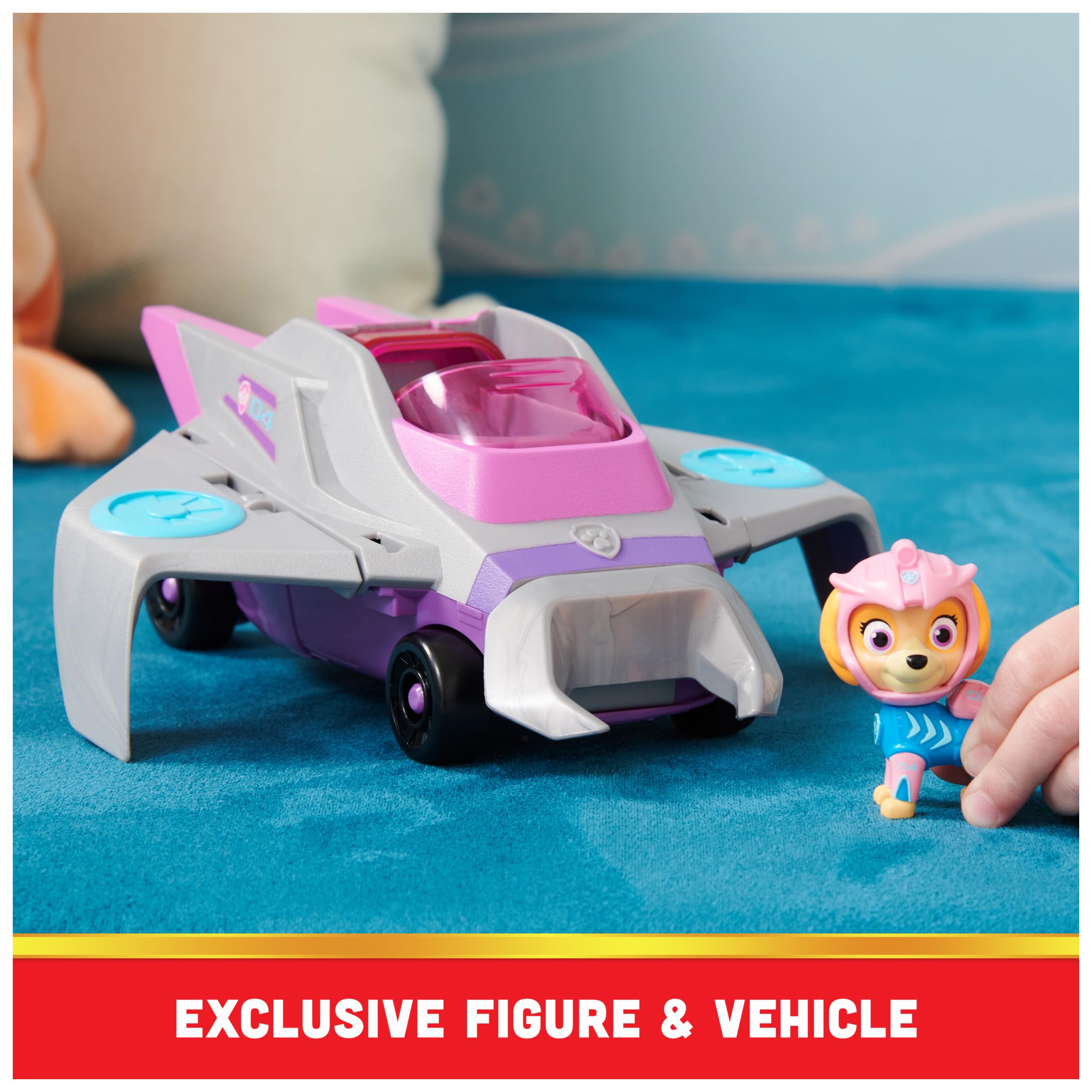 PAW Patrol Aqua Pups Skye Transforming Manta Ray Vehicle with Action Figure - Ages 3+ 6