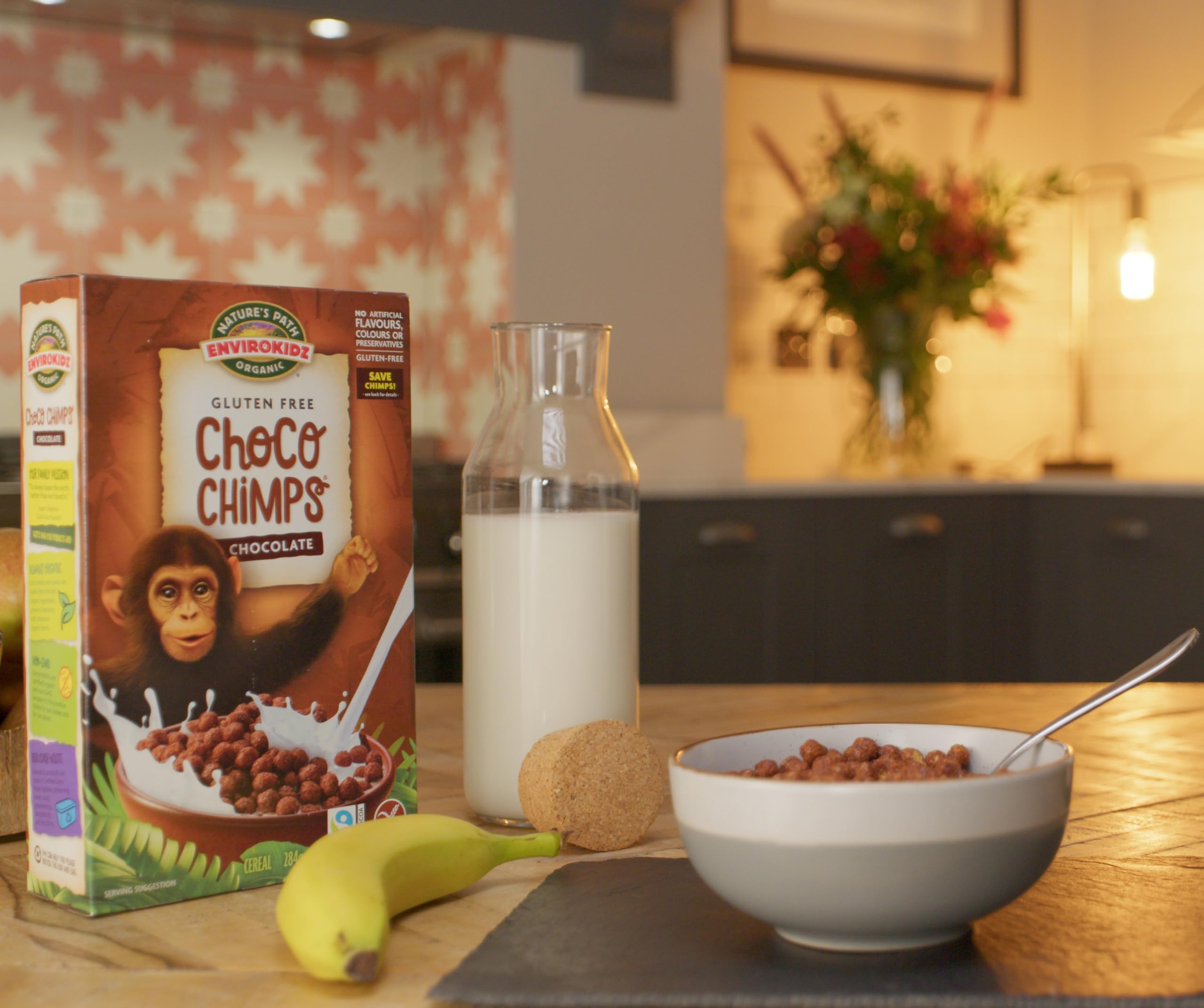 Nature's Path EnviroKidz Choco Chimps Cereal - Organic Gluten Free Chocolate Breakfast 4