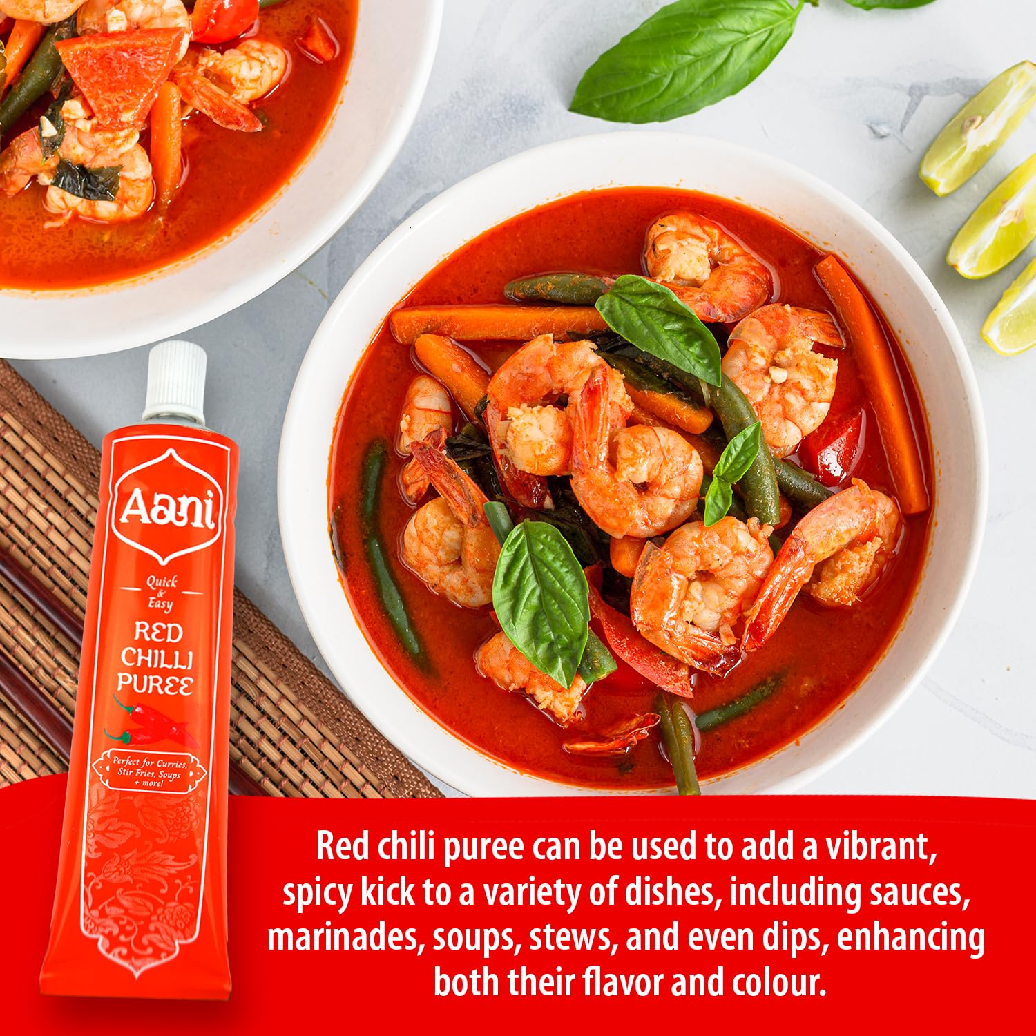 Aani Red Chilli Puree, 110g - Smooth Spicy Cooking Essential for Sauces, Marinades & Stir-Fries