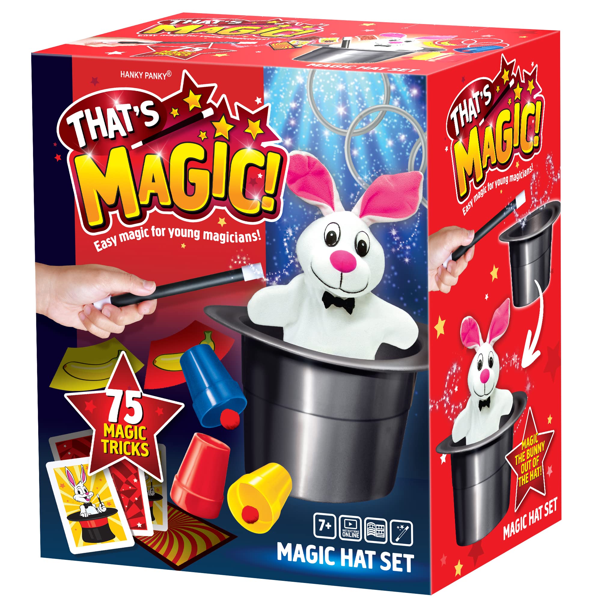 That's Magic Magic Hat Set with 75 Tricks, Rabbit, and Secret Compartment Hat for Kids 11