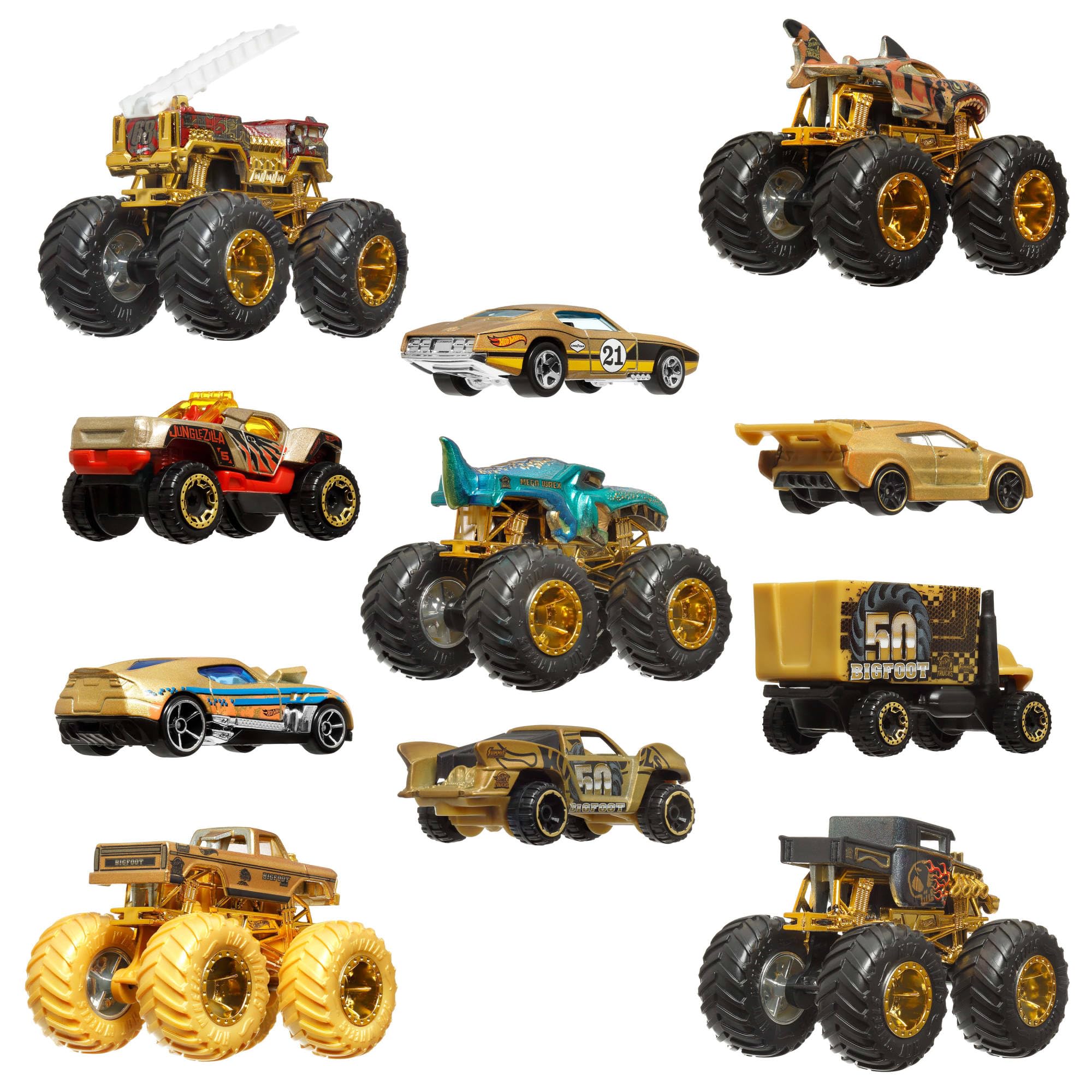 Hot Wheels Monster Trucks Trophy Champions Collection (11 Pcs) | 5 Monster Trucks & 6 Die-Cast Cars | 3Y+ 3