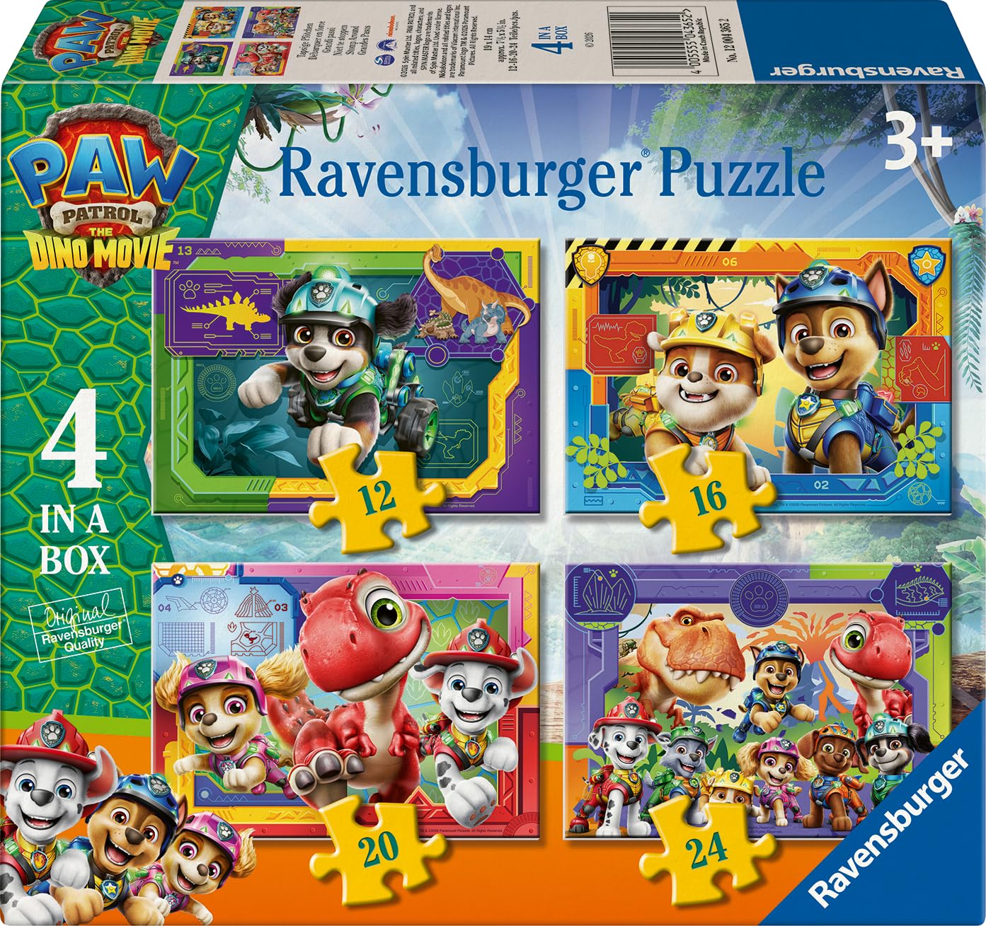 Ravensburger Paw Patrol Dino Rescue 4-in-a-Box Jigsaw Puzzle Set - Ages 3+