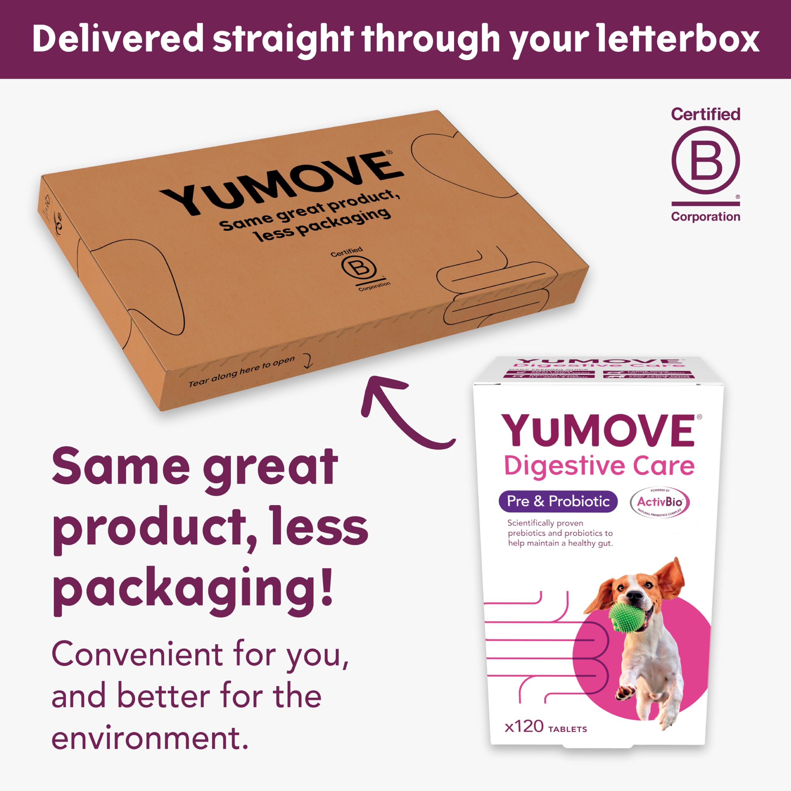 YuMOVE Digestive Care Dog Pre and Probiotics Supplement for Gut Health | 120 Tablets
