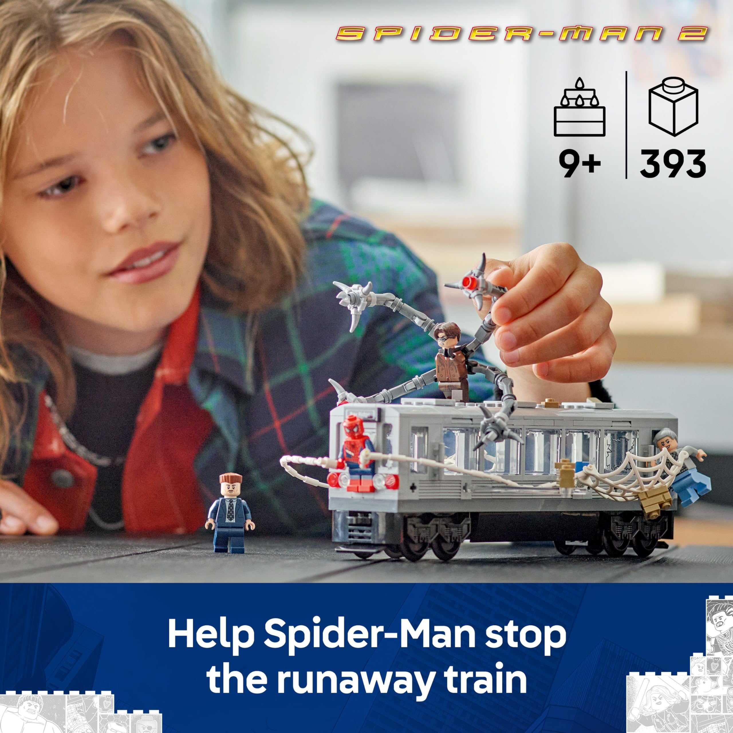 LEGO Marvel Spider-Man vs. Doc Ock Subway Train Scene Building Set | 9+ Years