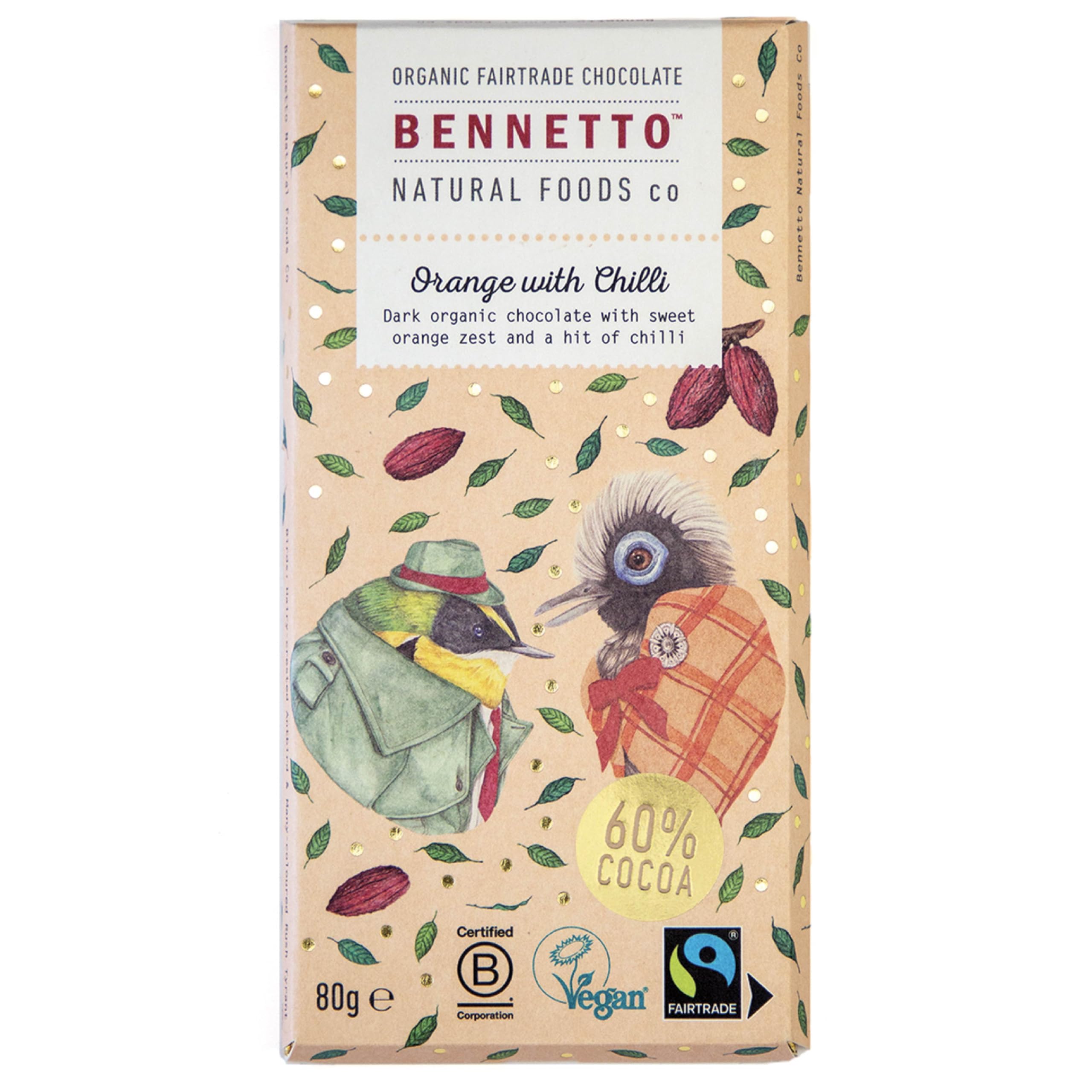 Bennetto Orange with Chilli Dark Chocolate with Orange Zest and Chilli - 90g 1