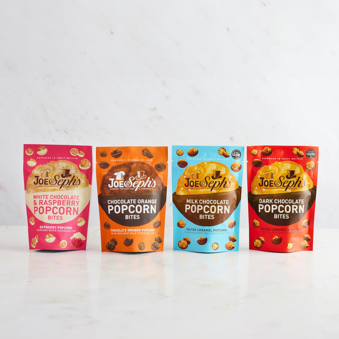 Joe & Seph's White Chocolate & Raspberry Popcorn Bites (63g)