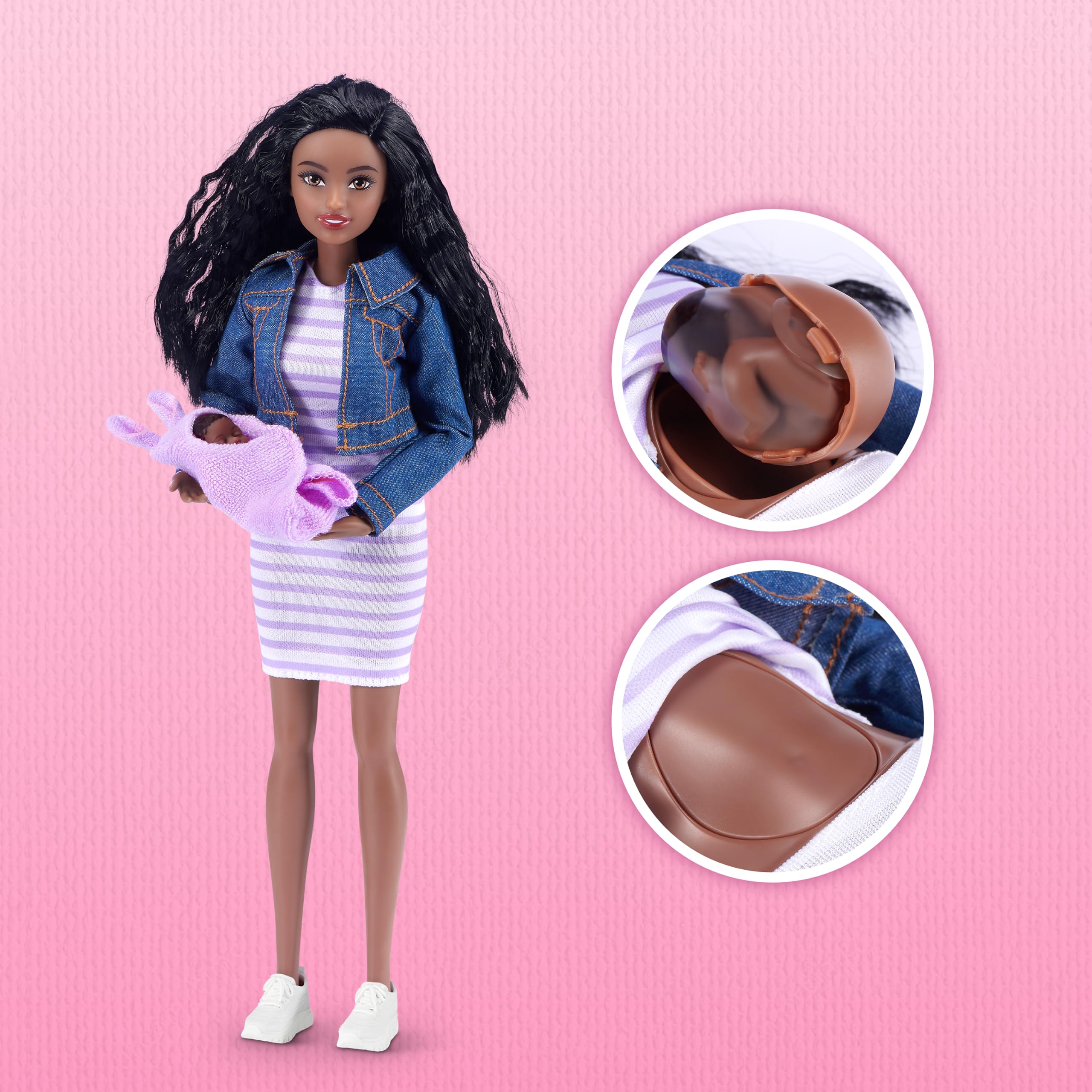 ZURU MY MINI Mom & Baby Surprise Doll Playset - Includes Pregnant Doll, Newborn, Accessories | Ages 3+