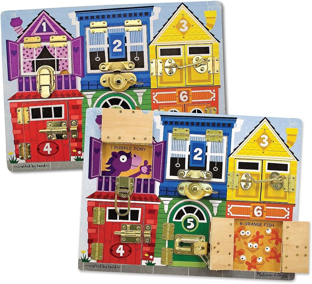 Melissa & Doug Latches Board - Wooden Educational Toy for Ages 3+ 7