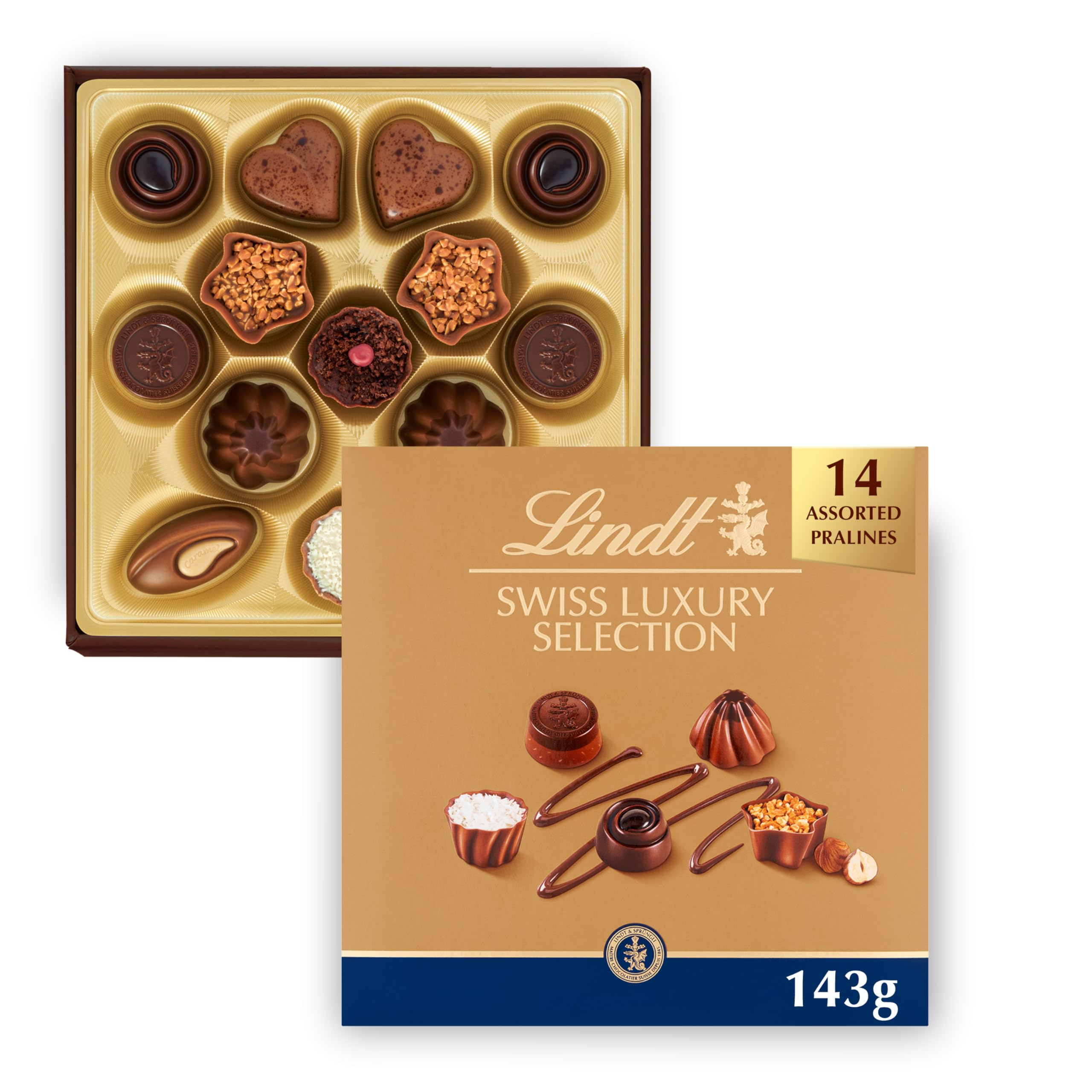 Lindt Swiss Luxury Selection - 14 Assorted Pralines | 143g Gift Box 2