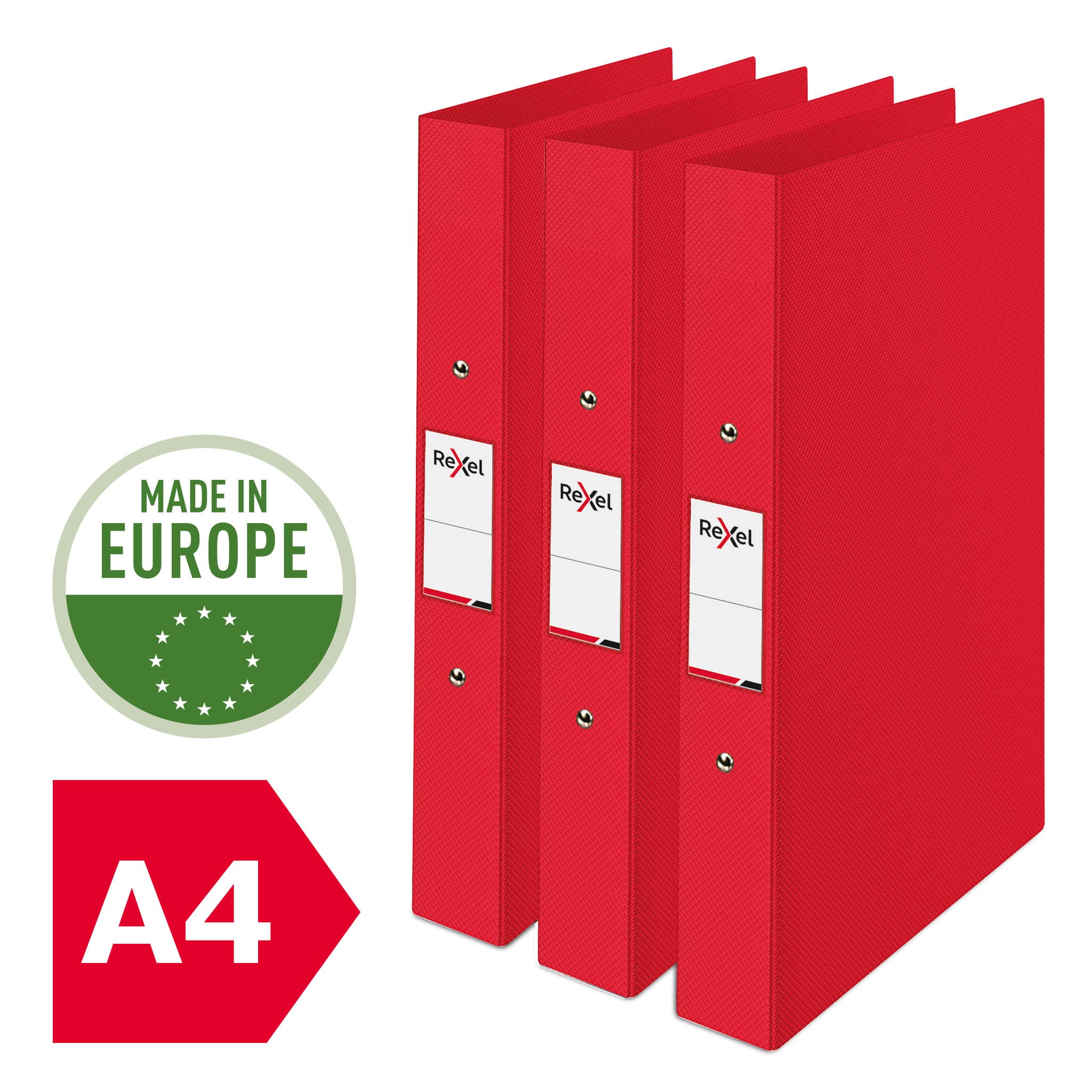 Rexel Choices A4 O-Ring Binder - 25mm Spine, 190 Sheet Capacity, Red | 3 Pack 2