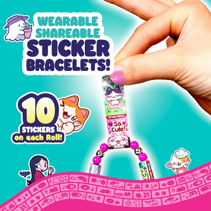 Sky Castle Sticki Rolls Sticki Bands Series 2 - Multicolor Holographic Sticker Bracelet Pack