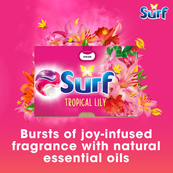 Surf Tropical Lily Laundry Detergent Capsules (78 Wash, Plastic-Free Box)