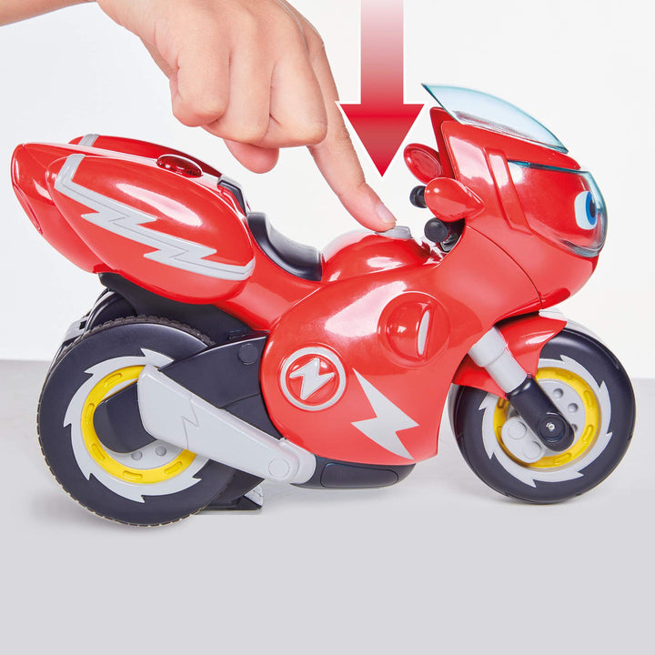 Ricky Zoom T20055A Remote-Controlled Stunt Motorcycle Playset - Wheelie & 360 Spin Action for Kids