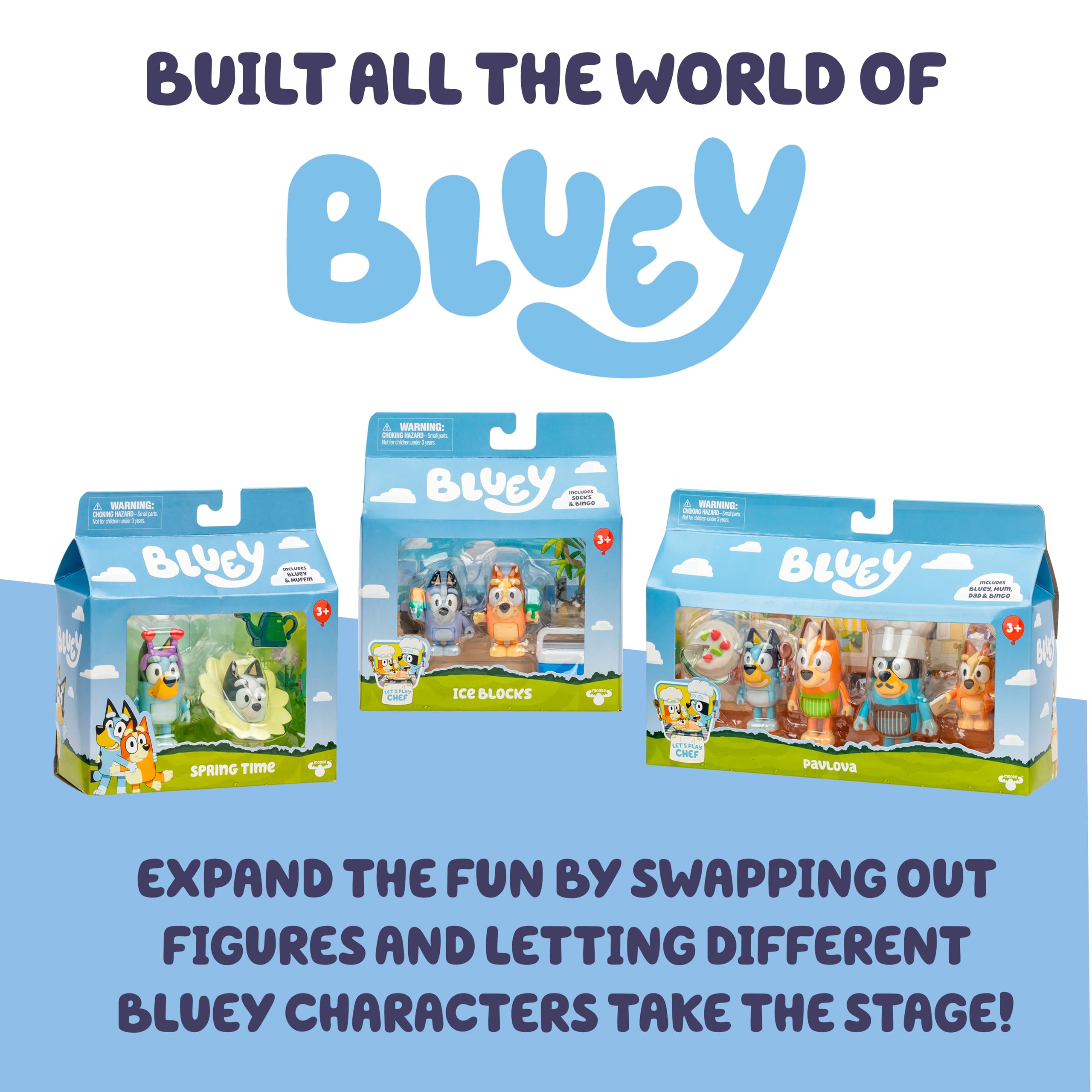 Bluey Figure 4-Pack Wedding Time | Includes Bluey, Bingo, Uncle Rad, Frisky | 3 Inches 6