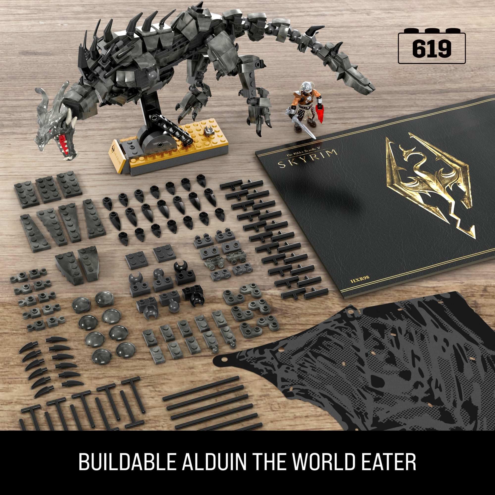 MEGA Skyrim Action Figures Building Toys, Alduin the World Eater with 619 P 5