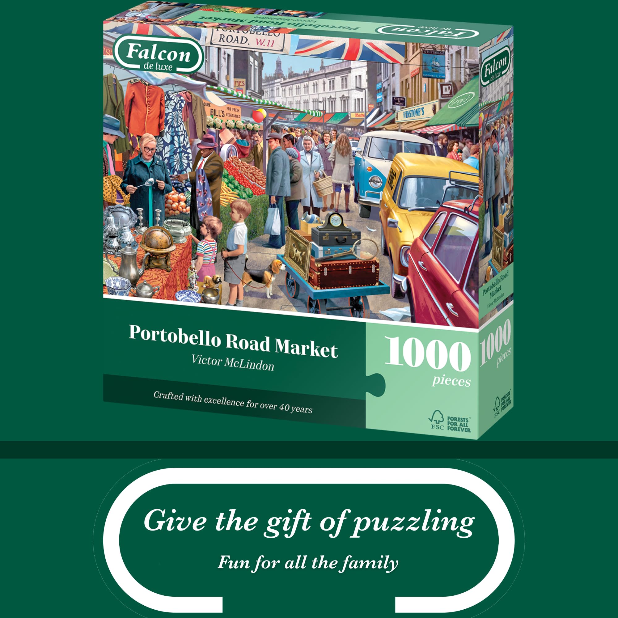 Falcon Portobello Road Market Jigsaw Puzzle - 1000 Pieces | 68cm x 49cm 4