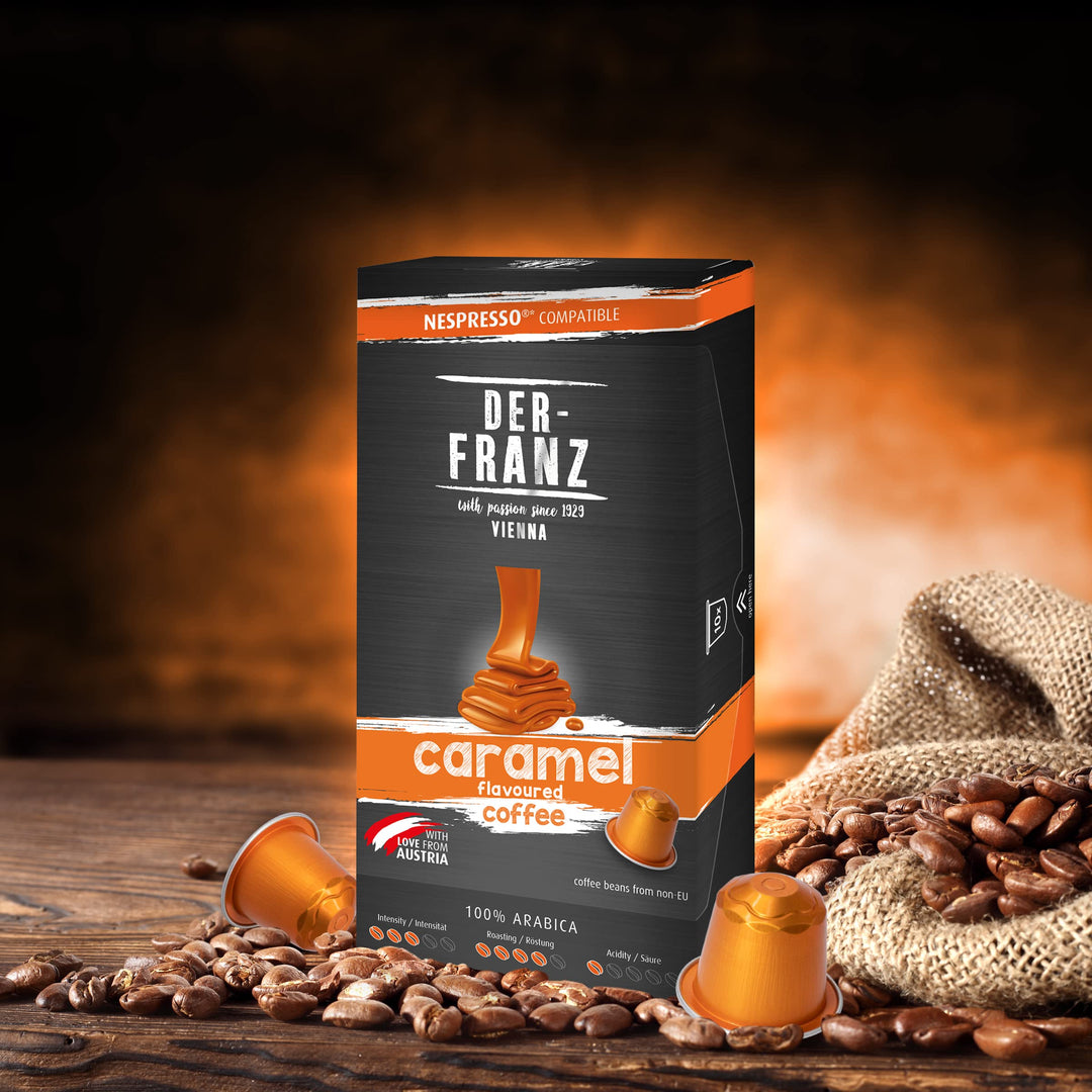 Der-Franz Caramel Aroma Coffee Capsules for Nespresso, 10 Capsules