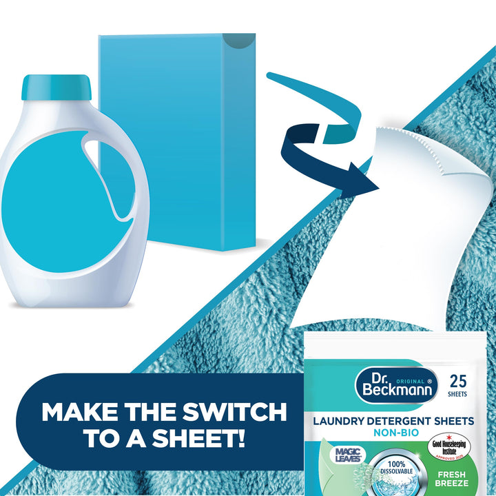 Dr. Beckmann - MAGIC LEAVES Non-Bio Laundry Detergent Sheets | 25 Sheets