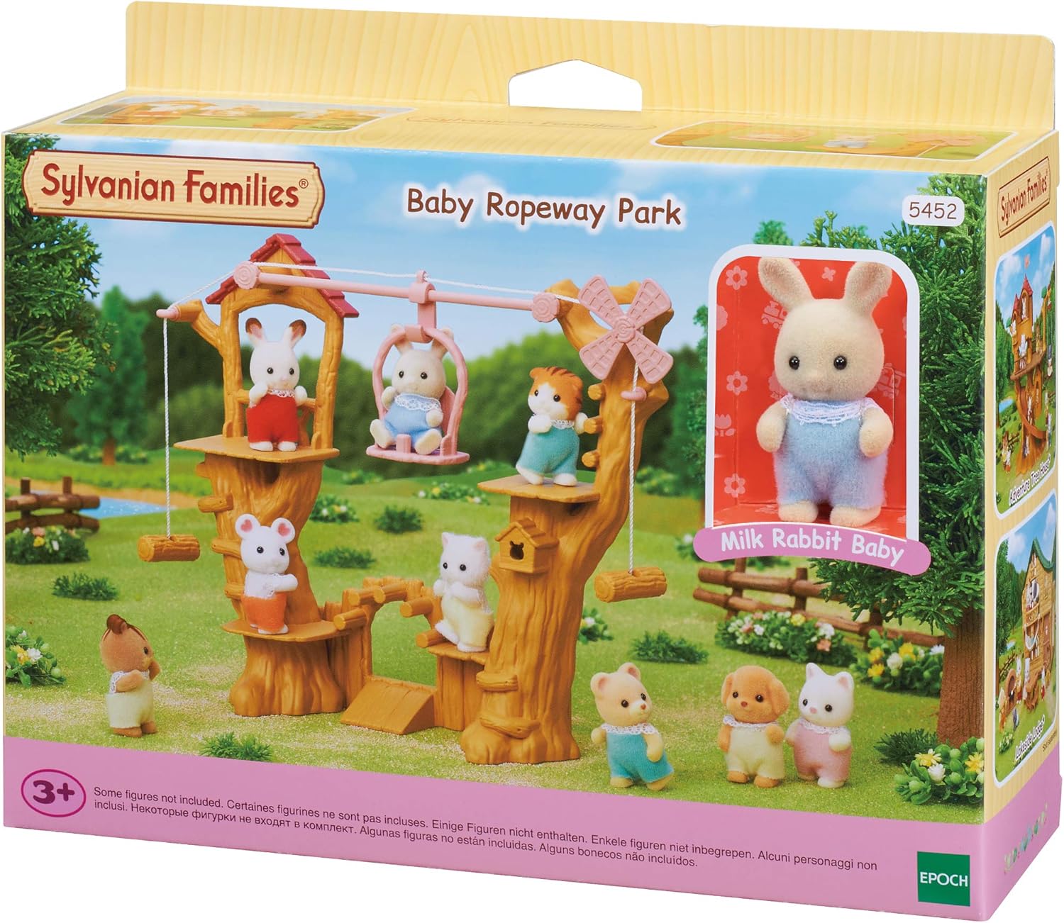 Sylvanian Families Baby Ropeway Park Playset - Ropeway Adventure with Milk Rabbit Baby