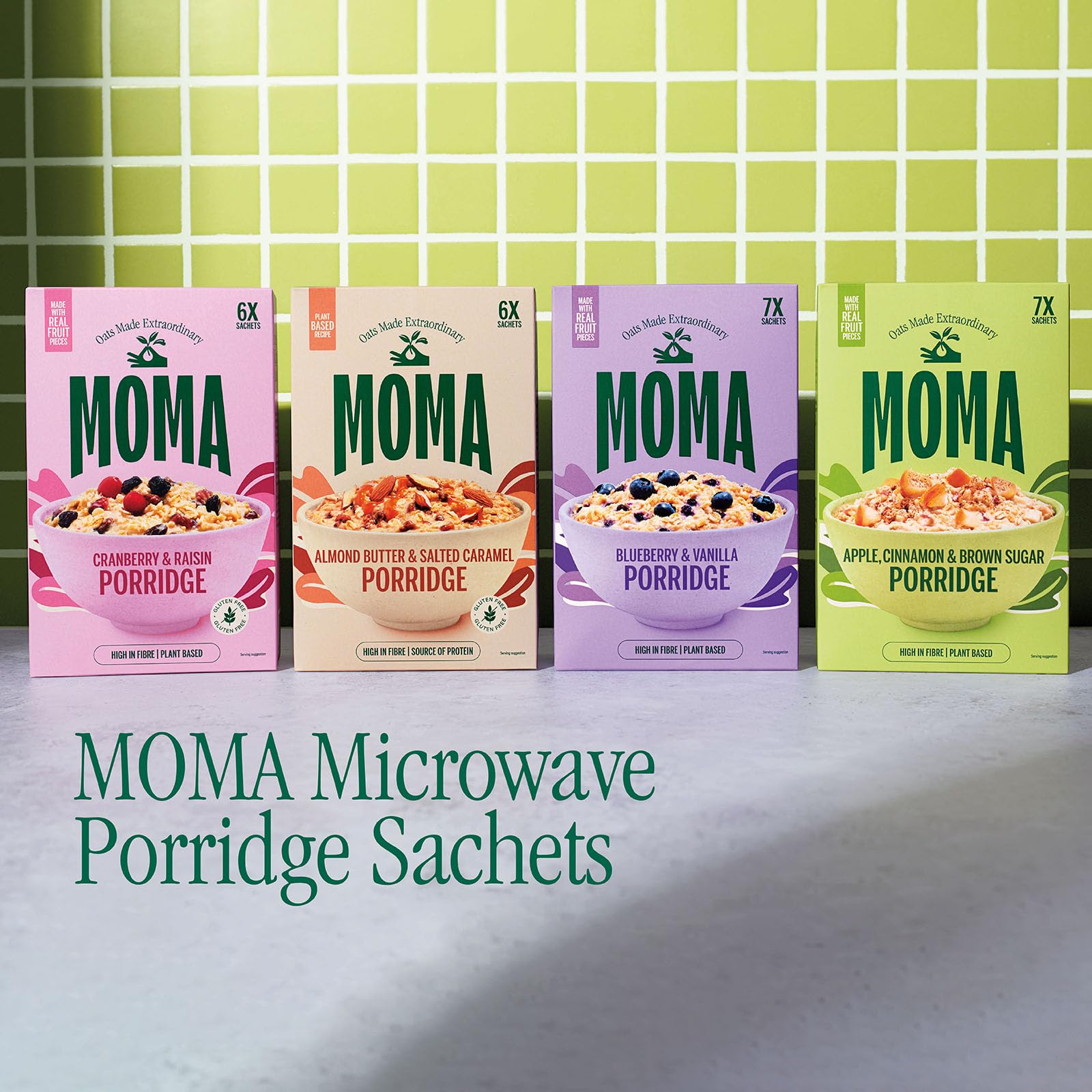 MOMA Almond Butter & Salted Caramel Porridge Sachets - 6 x 40g 8