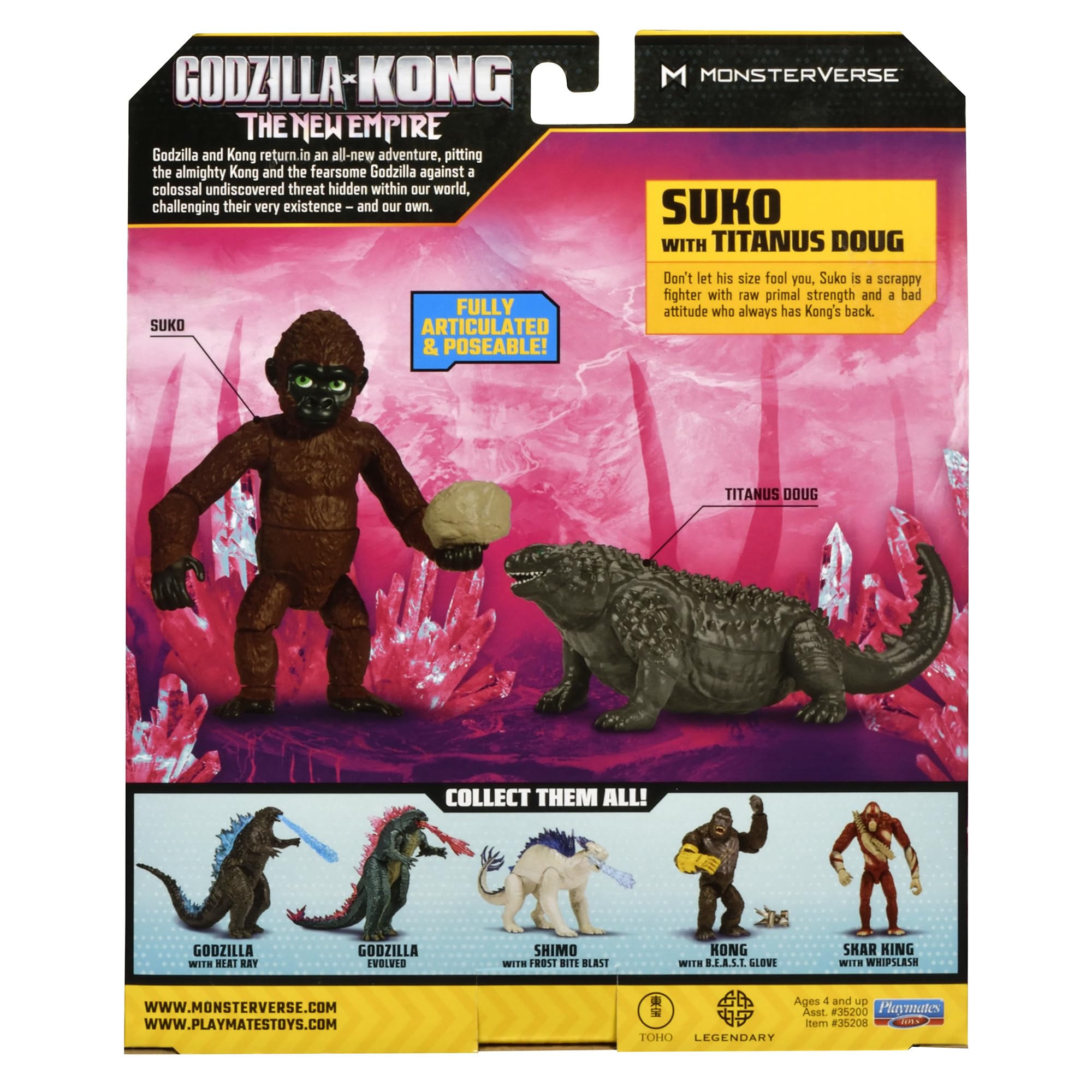 MonsterVerse Godzilla x Kong: The New Empire Suko and Titanus Doug 3.5-Inch Action Figures Set 6