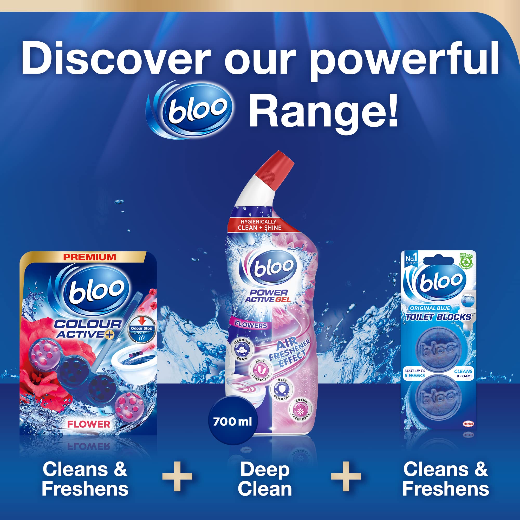 Bloo Colour Active Toilet Rim Block Fresh Flowers with Anti-Limescale, 2 Count (100g Each) 6
