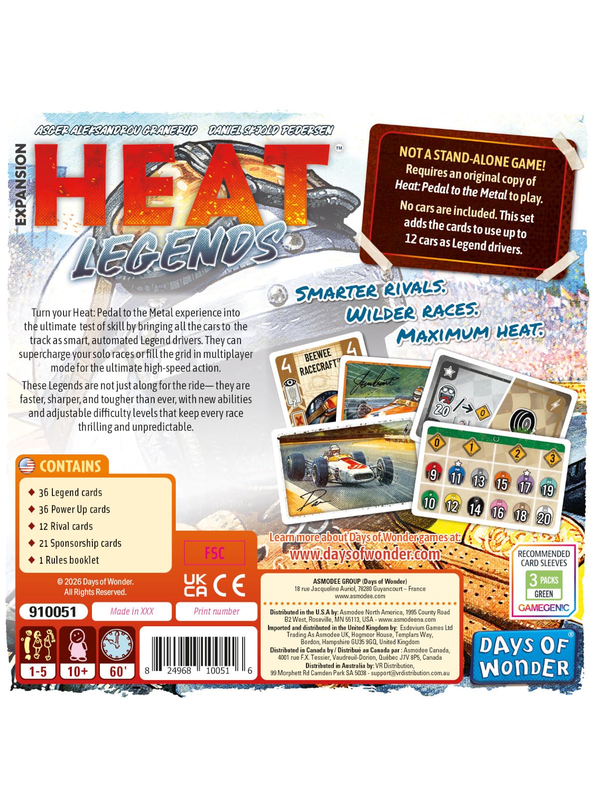 Asmodee Heat: Legends Board Game Expansion | Ages 10+ | 1-6 Players | 60 Min 3