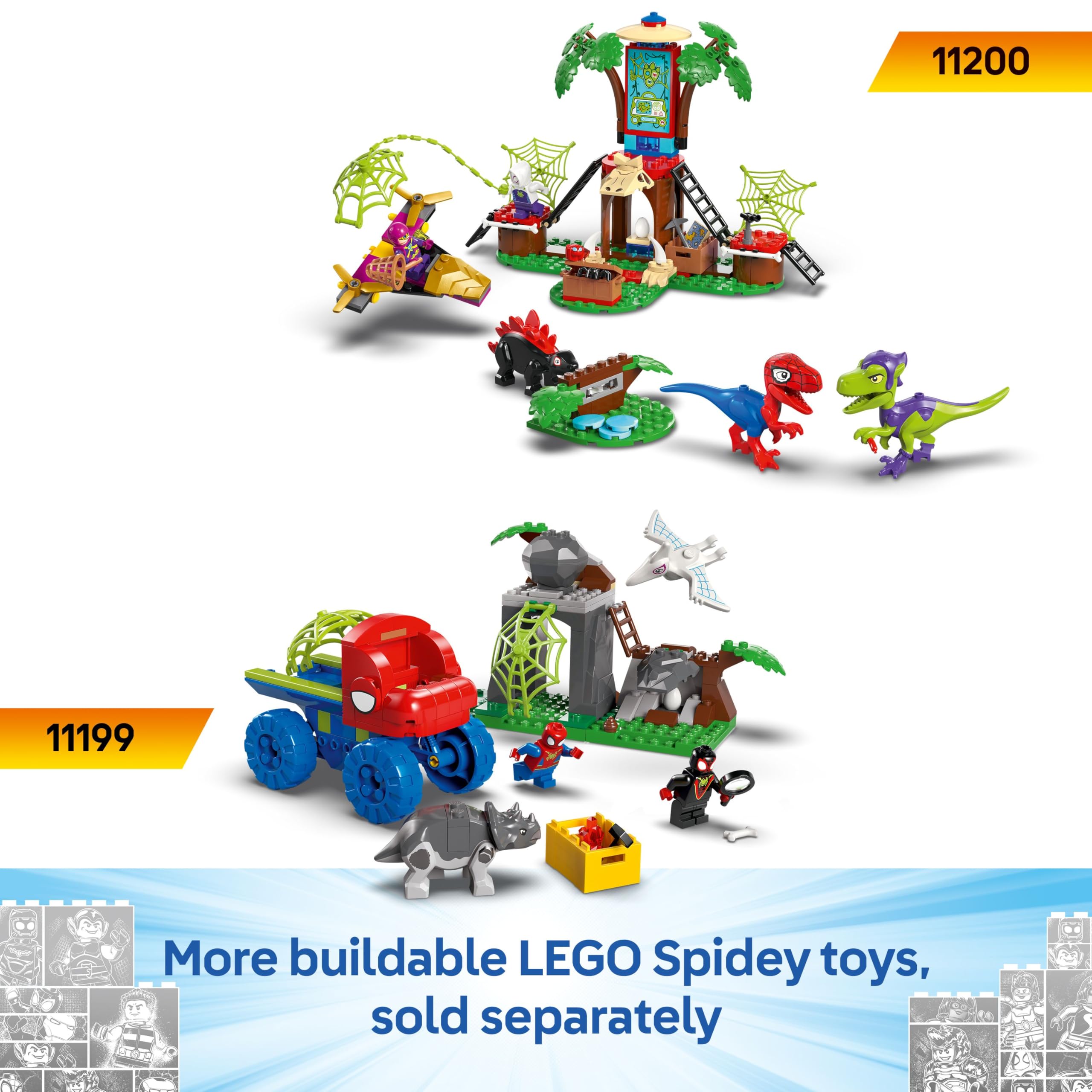 LEGO Marvel Spin and Electro Dinosaur Vehicle Chase Set - Buildable Super Hero Playset for Kids 4+ 13