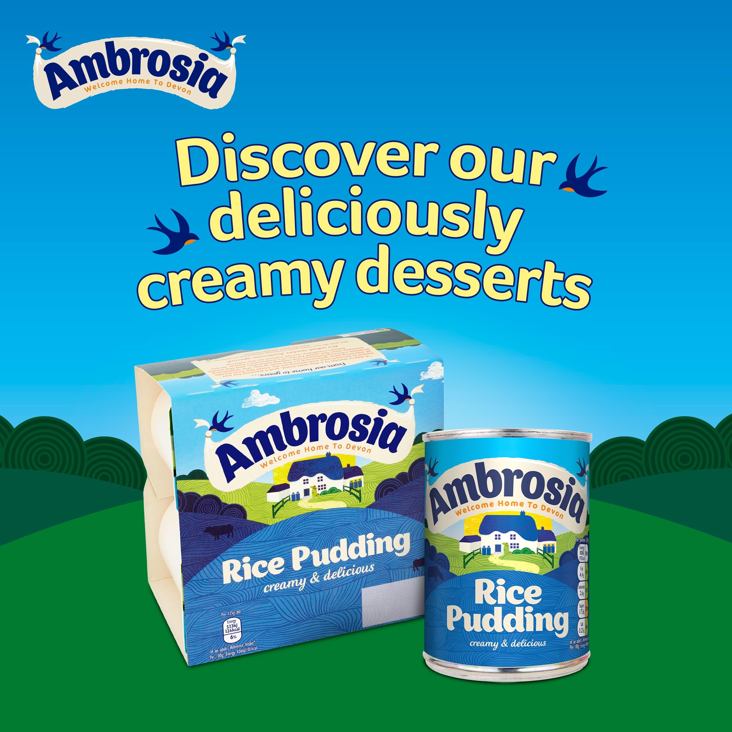 Ambrosia My Mini Rice Pudding Pots with Added Calcium & Vitamin D - Pack of 6 (55g Pots) 5