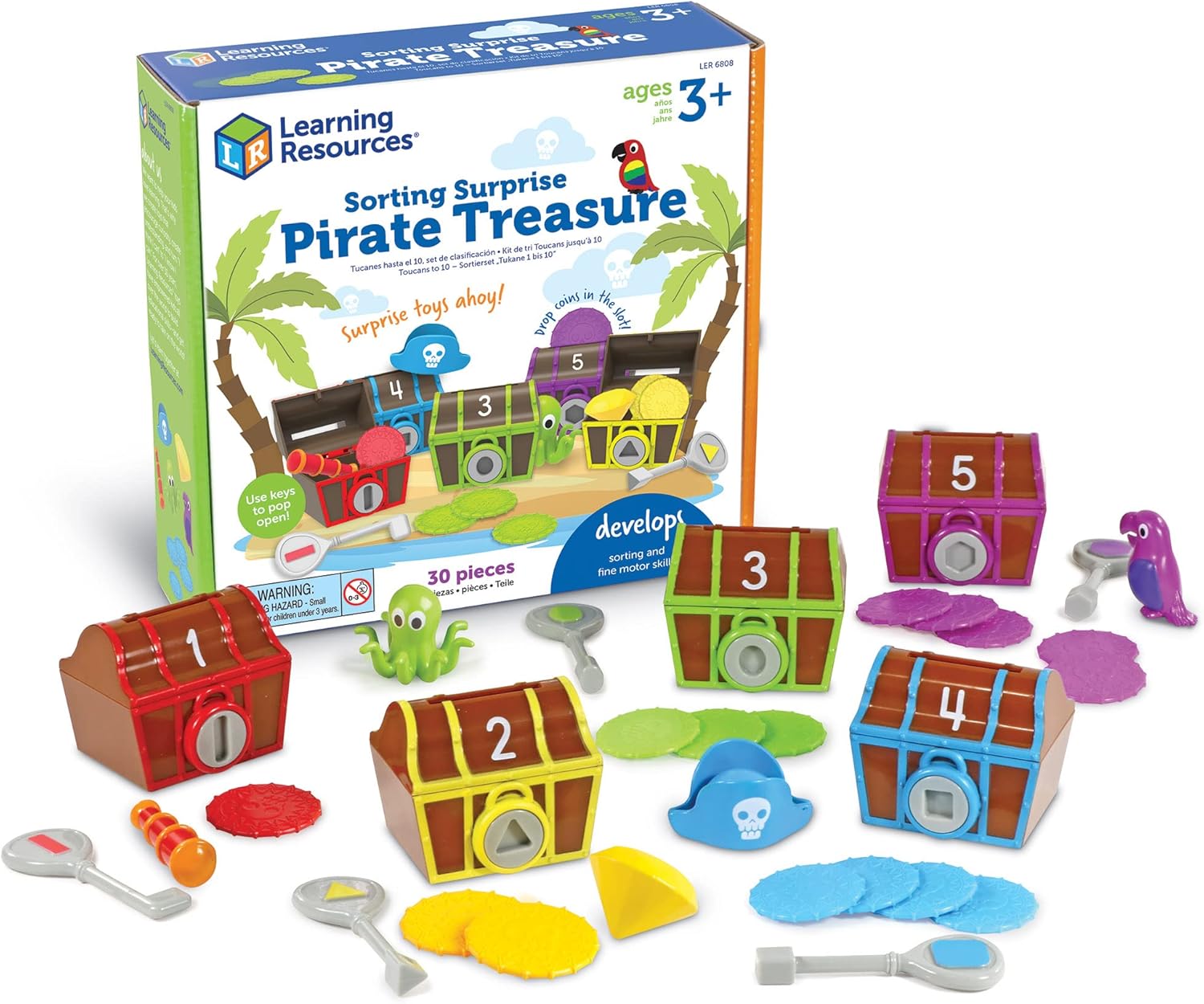 Learning Resources Sorting Surprise Pirate Treasure - Educational Playset for Ages 3+ 1