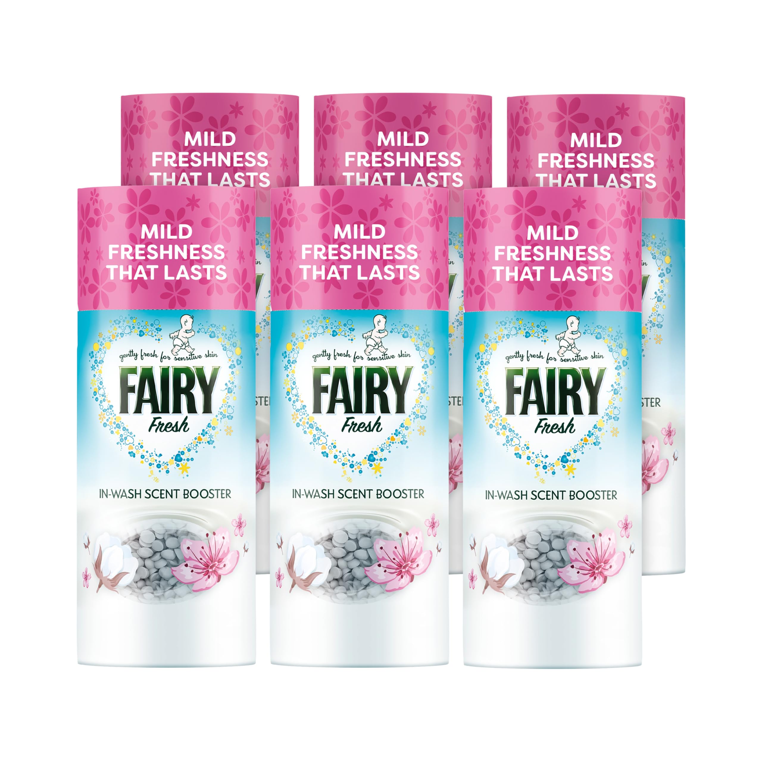 Fairy In-Wash Scent Booster - Cherry Blossom & Nordic Cotton, Mild Freshness | 6 x 155g