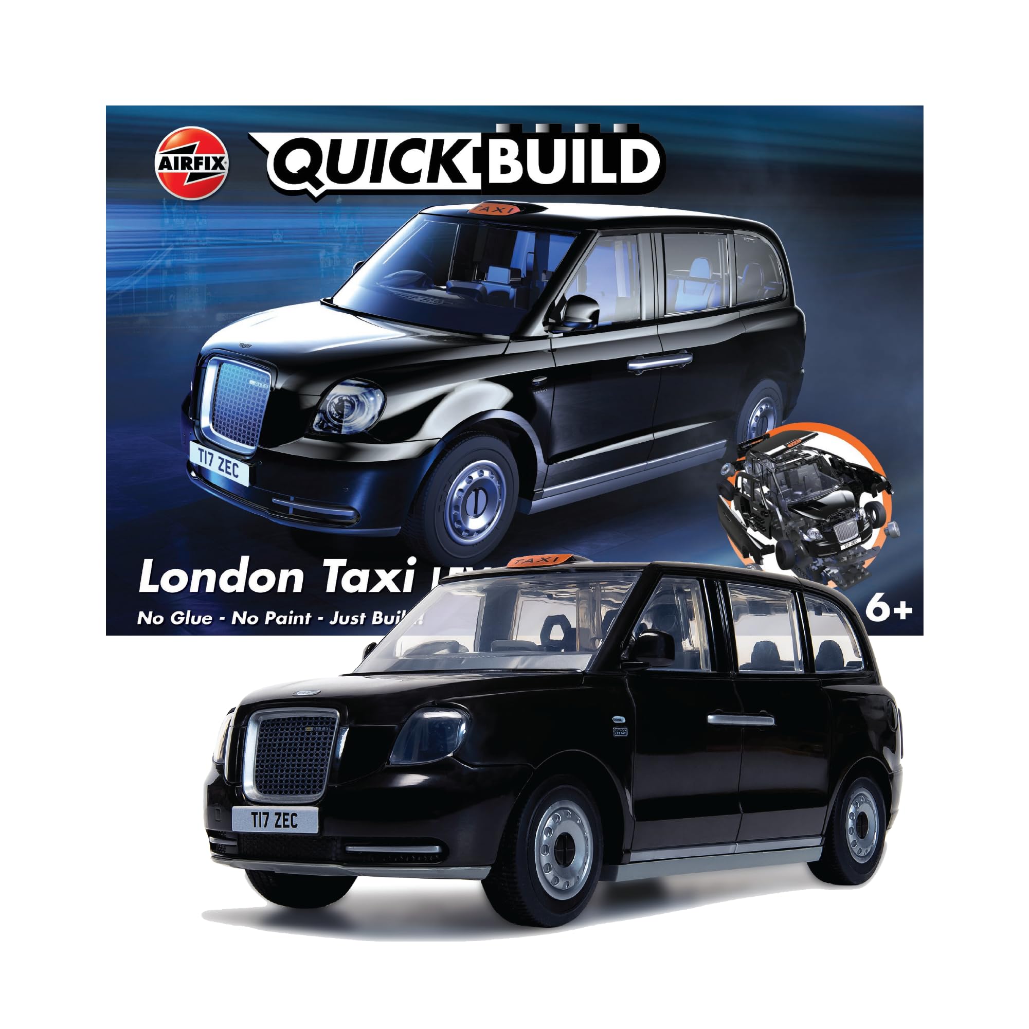Airfix QUICKBUILD J6051 London Taxi Model Car Kit - Snap-Together Plastic Building Set for Kids 6+ 6