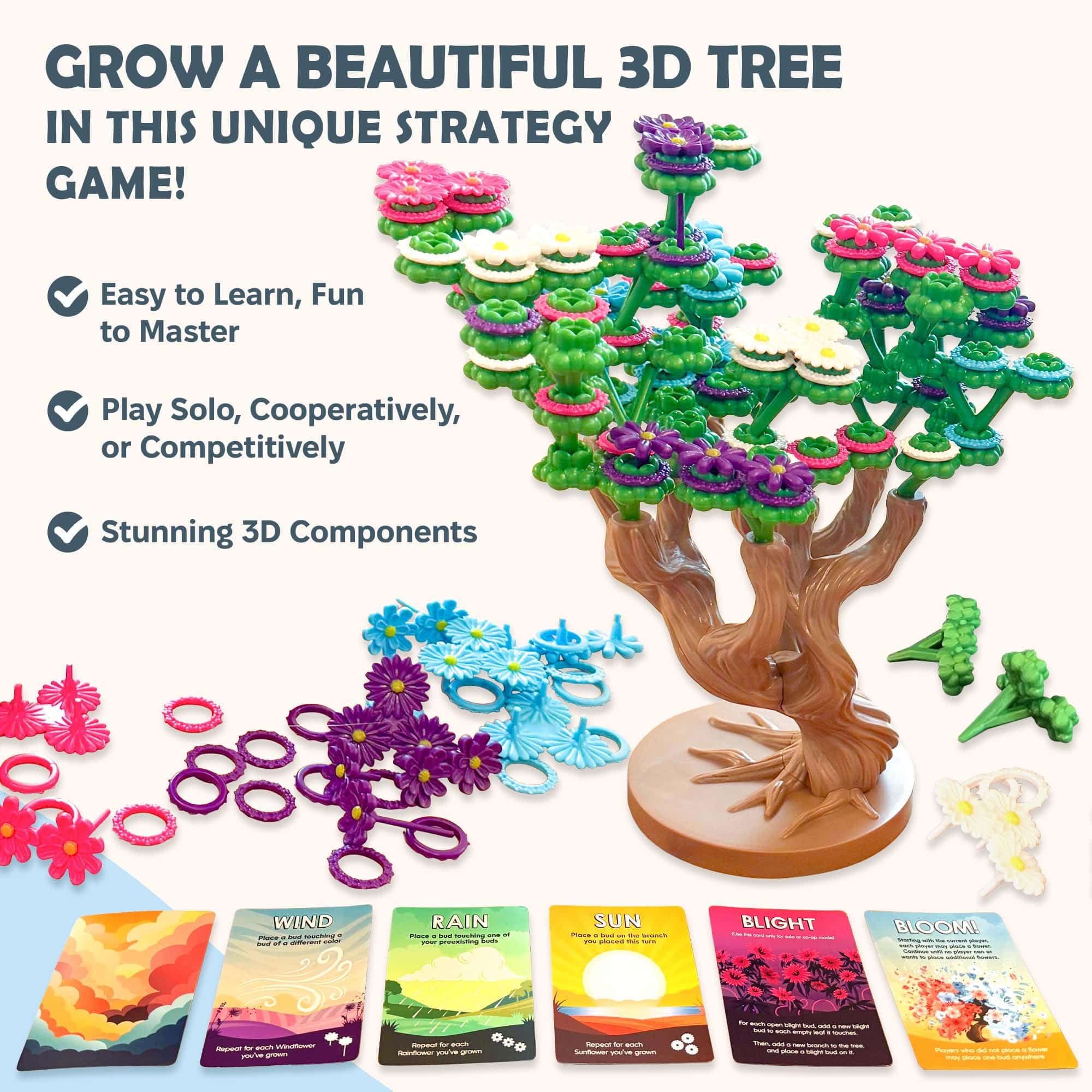 Bloomchasers - 3D Tree Strategy Board Game | 1-4 Players | Ages 12+