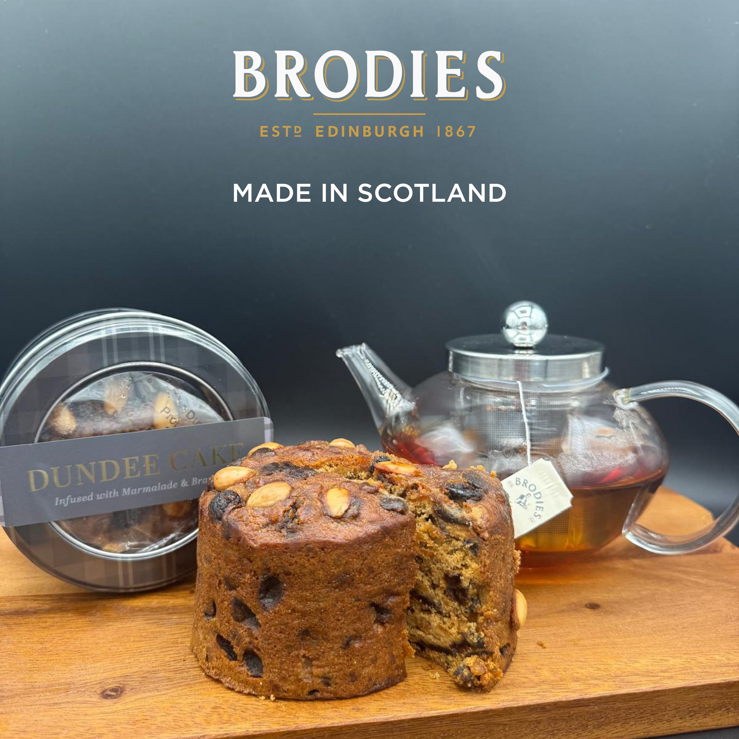 Brodies Dundee Cake - 315g - Handmade Scottish Fruit Cake with Marmalade, Brandy & Almonds 5
