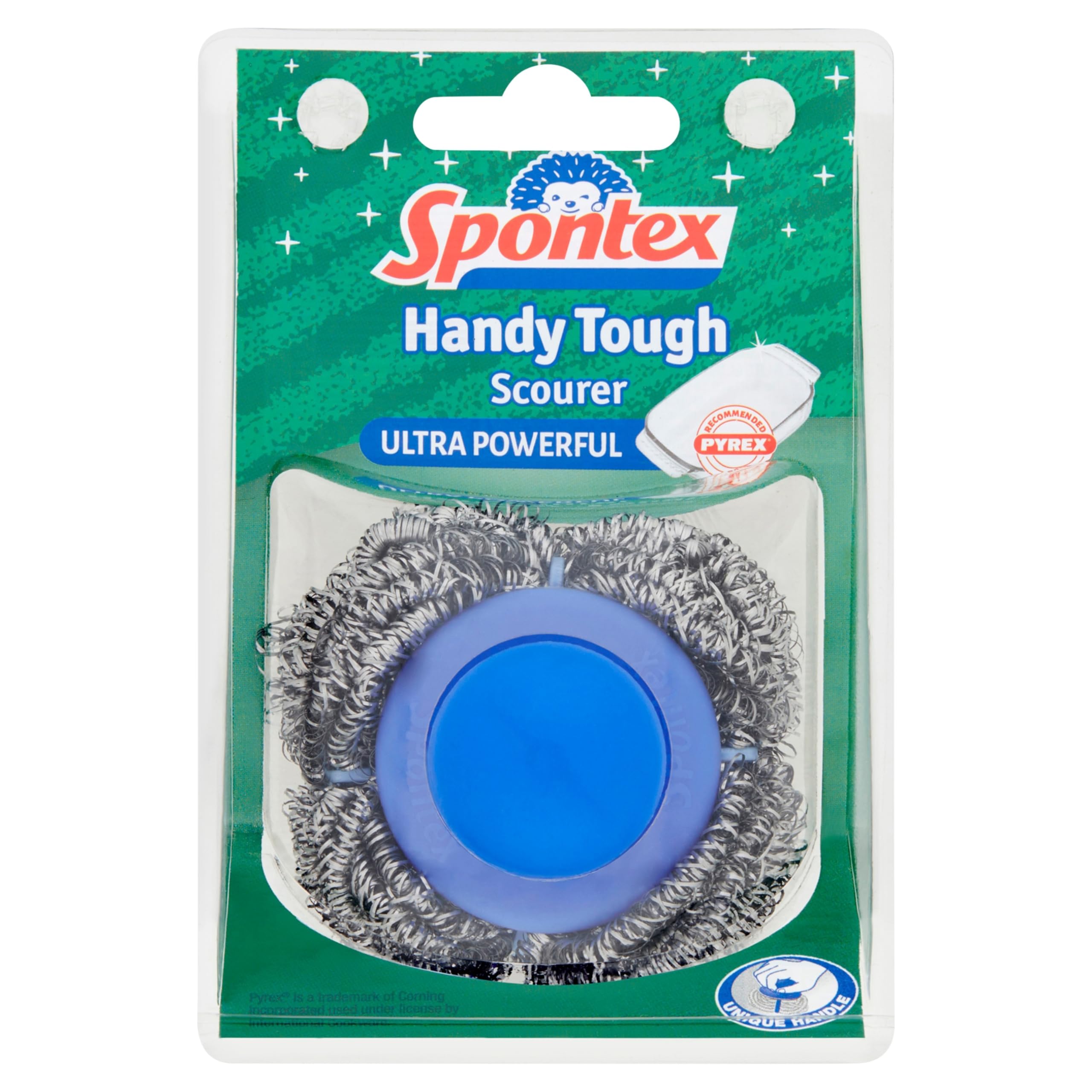Spontex Handy Tough Kitchen Scourers with Handle - Wire Wool Scouring Pads for Pots, Pans & BBQs 3