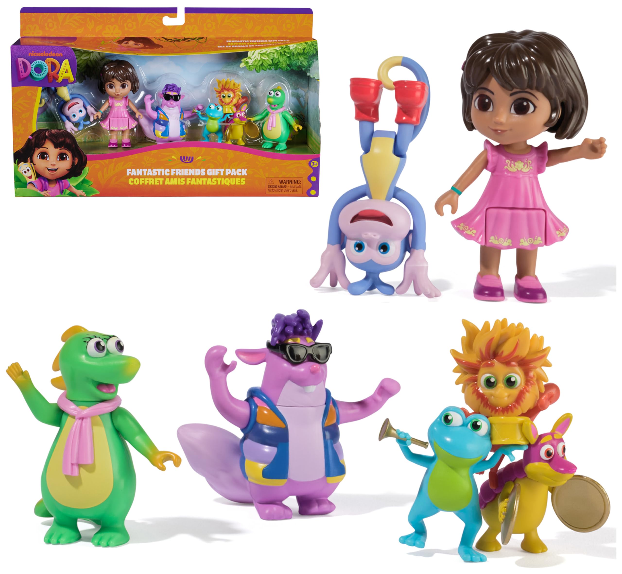 Dora the Explorer Fantastic Friends Gift Pack - Movable Action Figures for Kids 3+