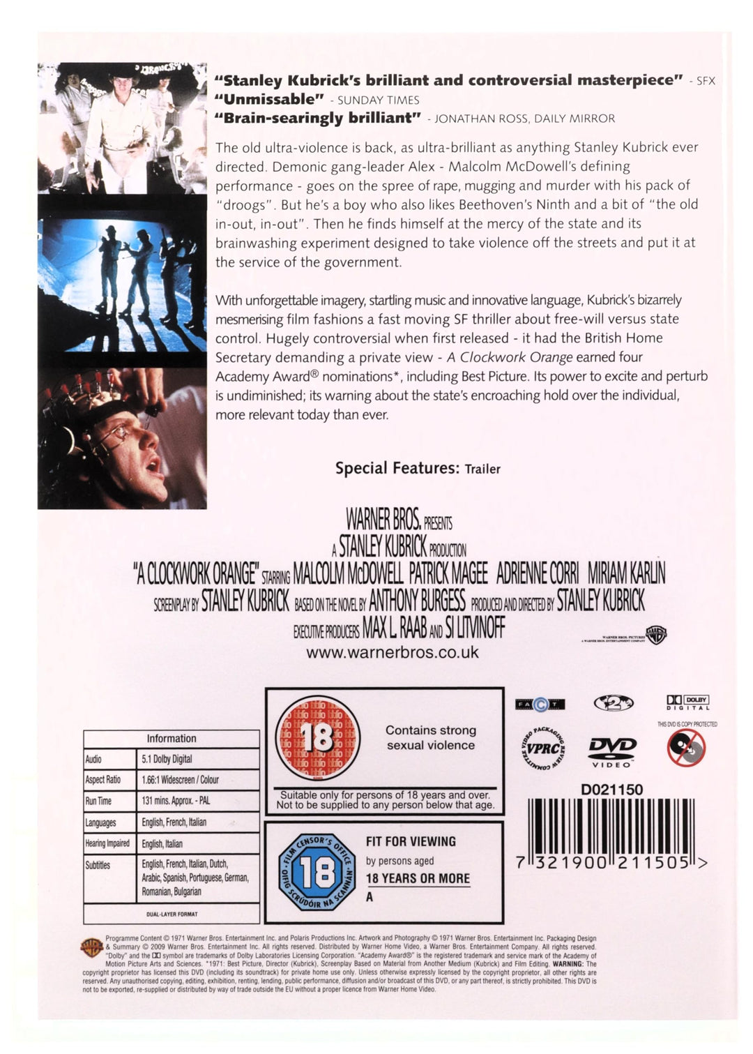 A Clockwork Orange (1971) - DVD