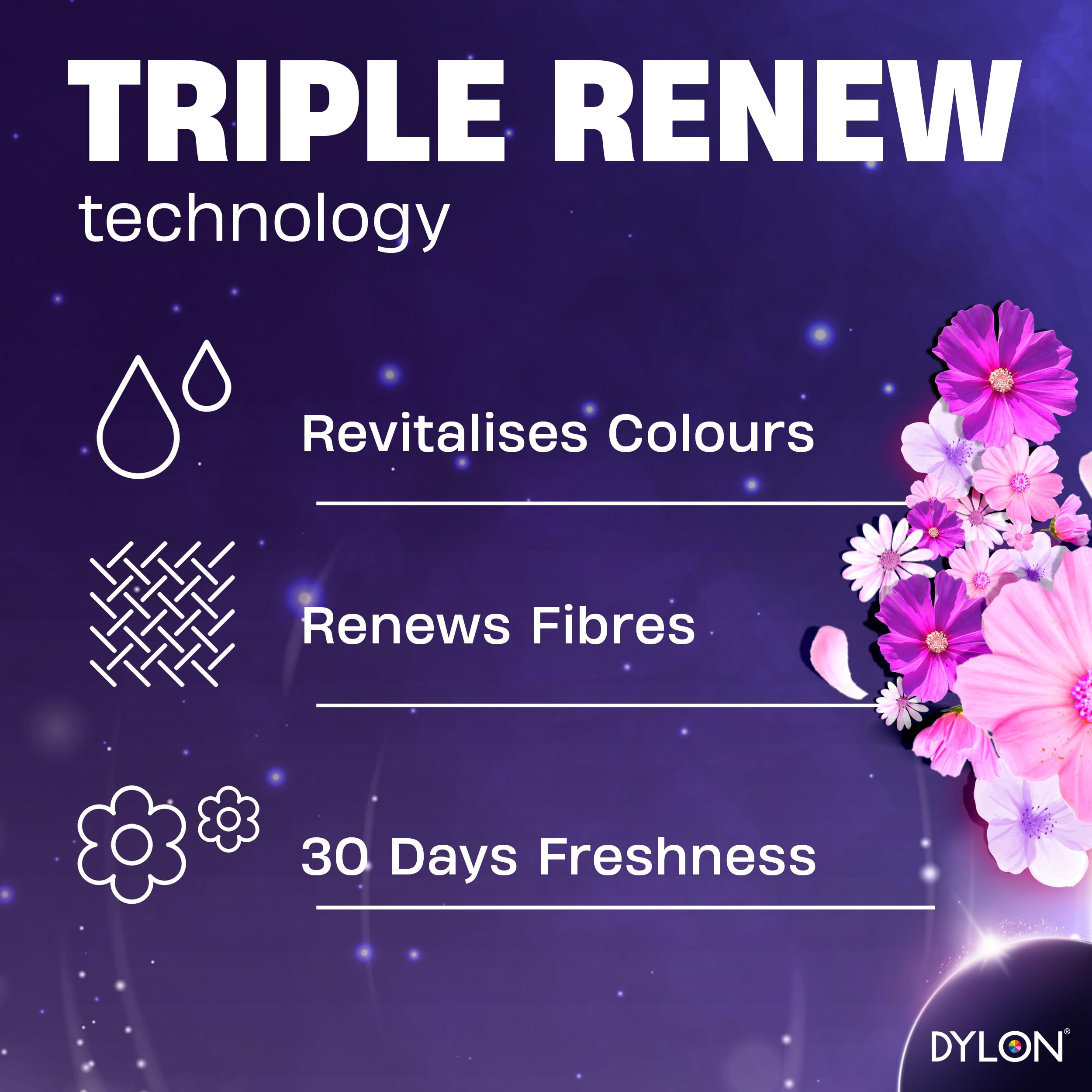 Dylon Blossom Colour Liquid Detergent - 30 Washes | 1.5L | Revitalises Colours & Renews Fibres