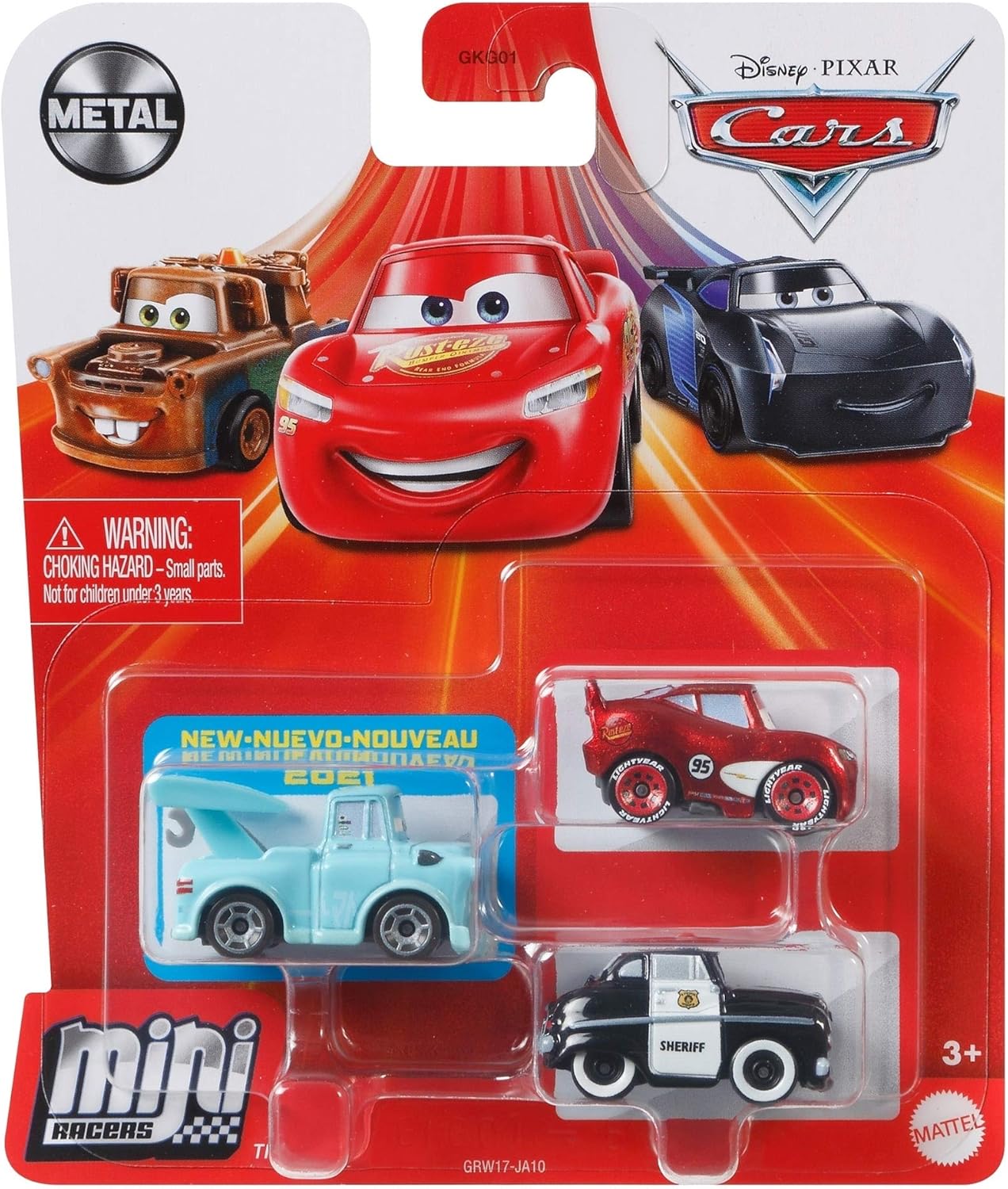 Disney and Pixar Cars Mini Racers 3-Pack - Metal Die-Cast Toy Vehicles for Kids 3+ 10
