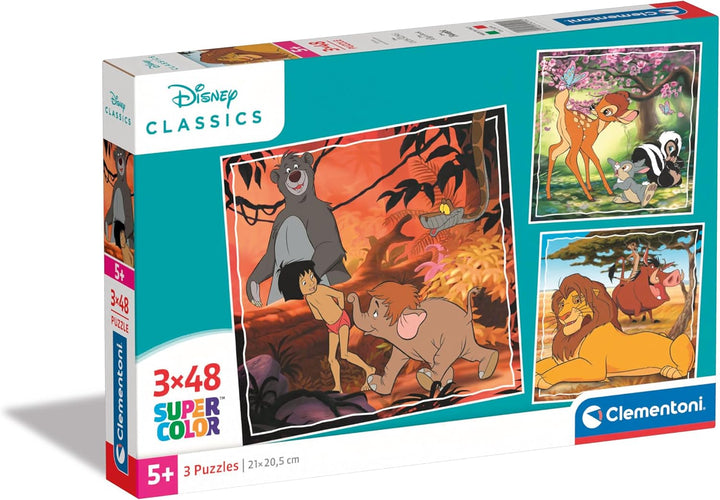 Clementoni Disney Classics Supercolor Classics 3x48-Piece Jigsaw Puzzles (25299)