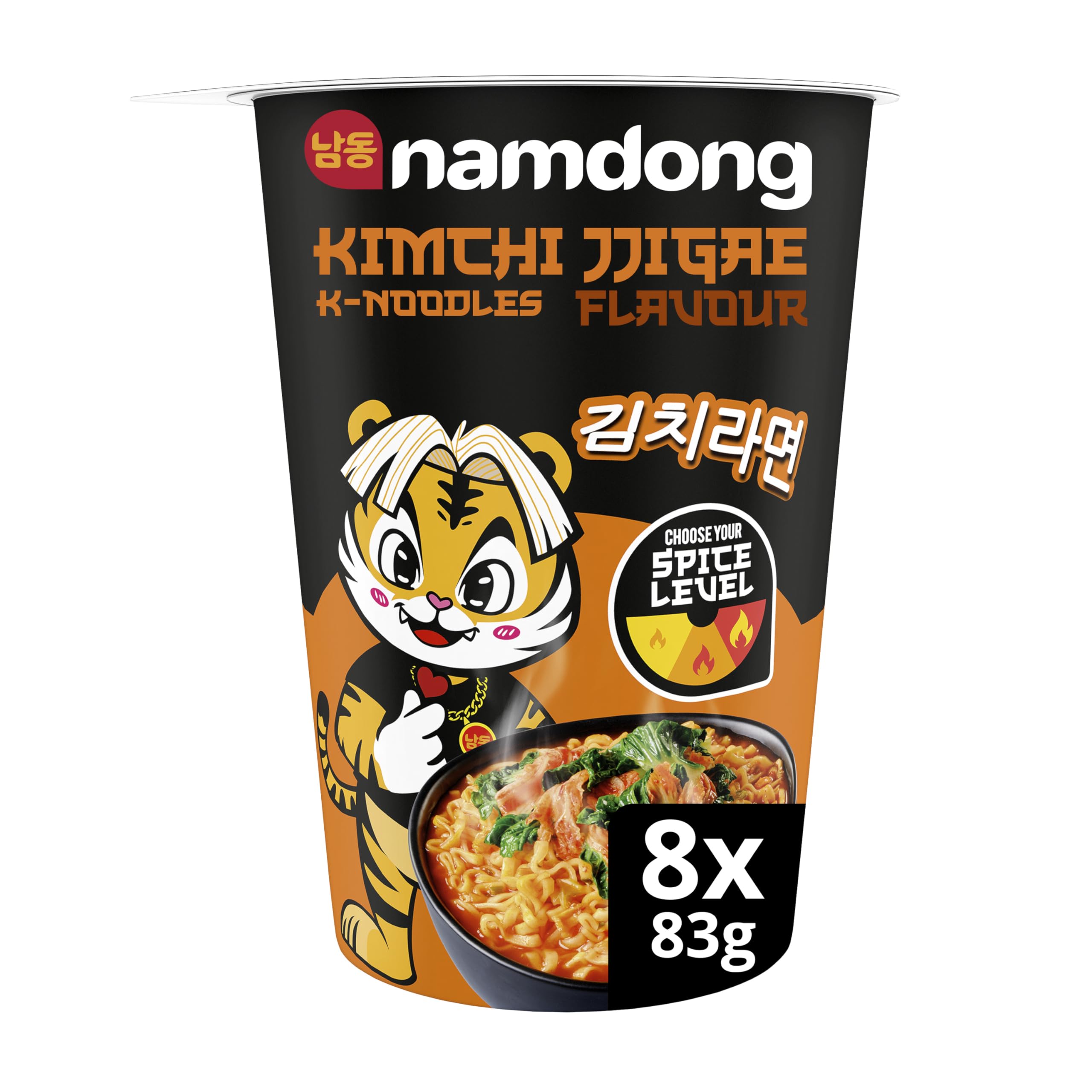 Namdong Kimchi Jjigae Noodle Pot - Korean-Style Instant Spicy Vegan Noodles with Chilli Sachet 1