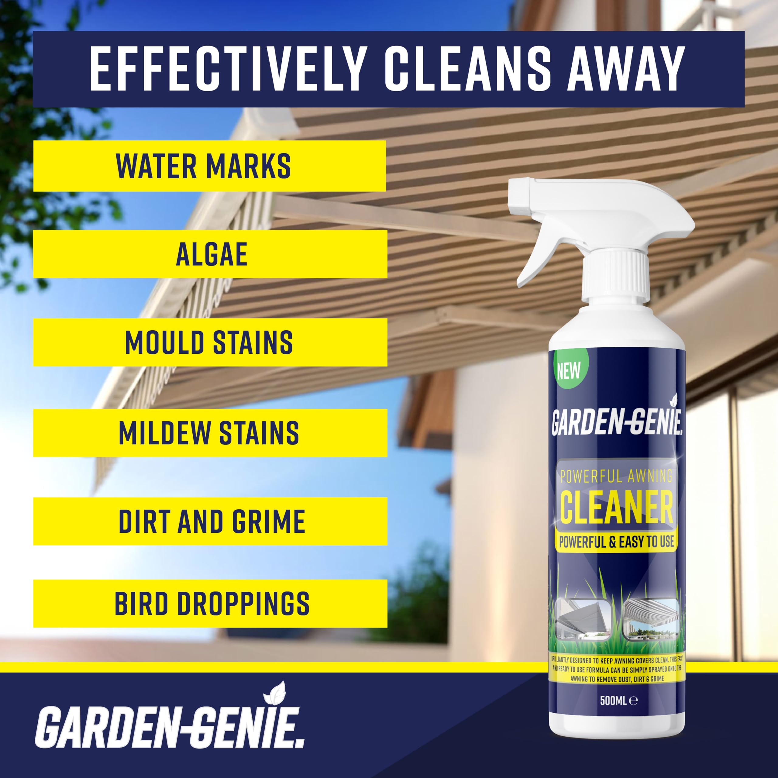 Garden Genie Awning Cleaner - Eliminates Mould & Mildew | 500 ml Liquid 4