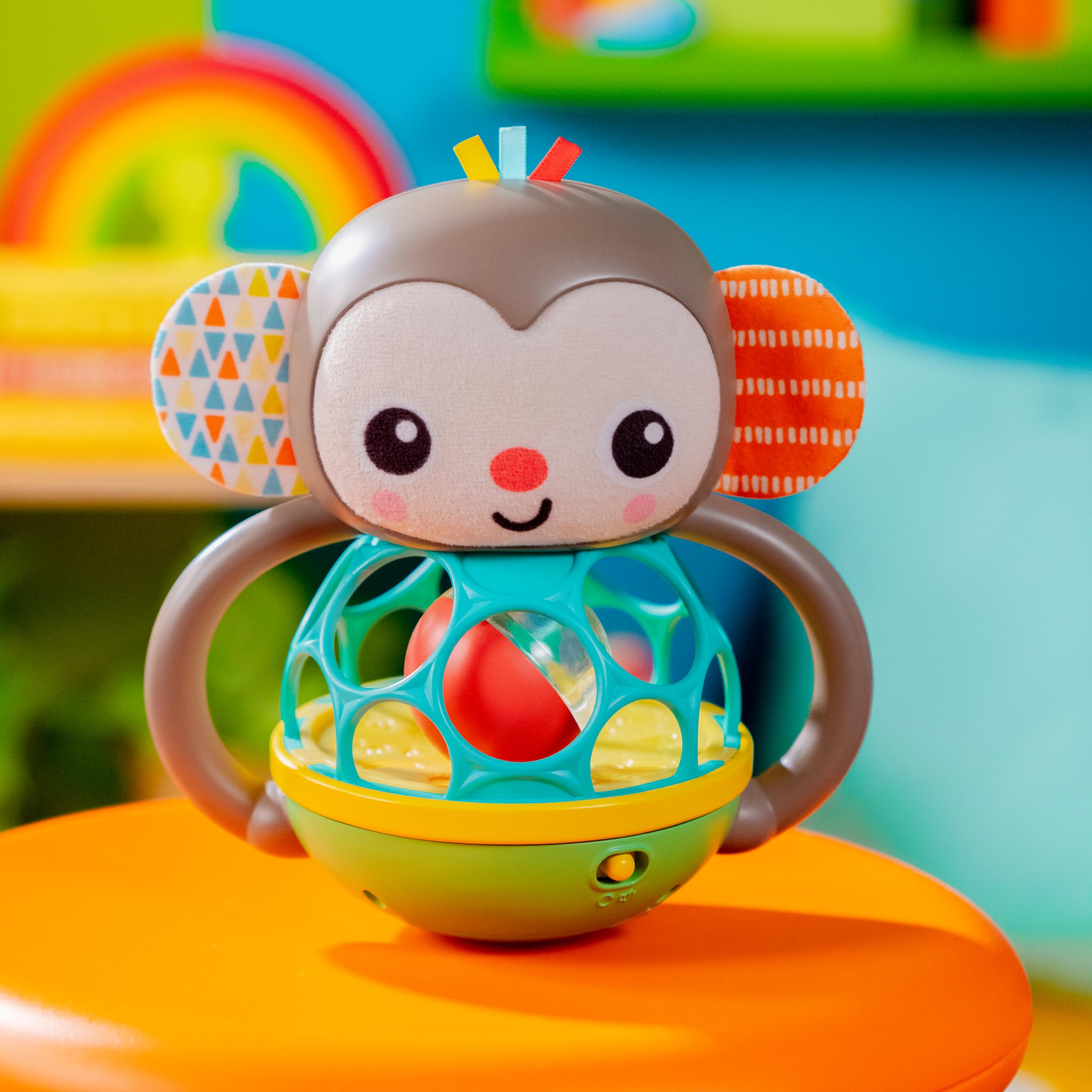 Bright Starts Grab & Giggle Monkey - Light-Up Musical Rattle Toy for 6+ Months 8